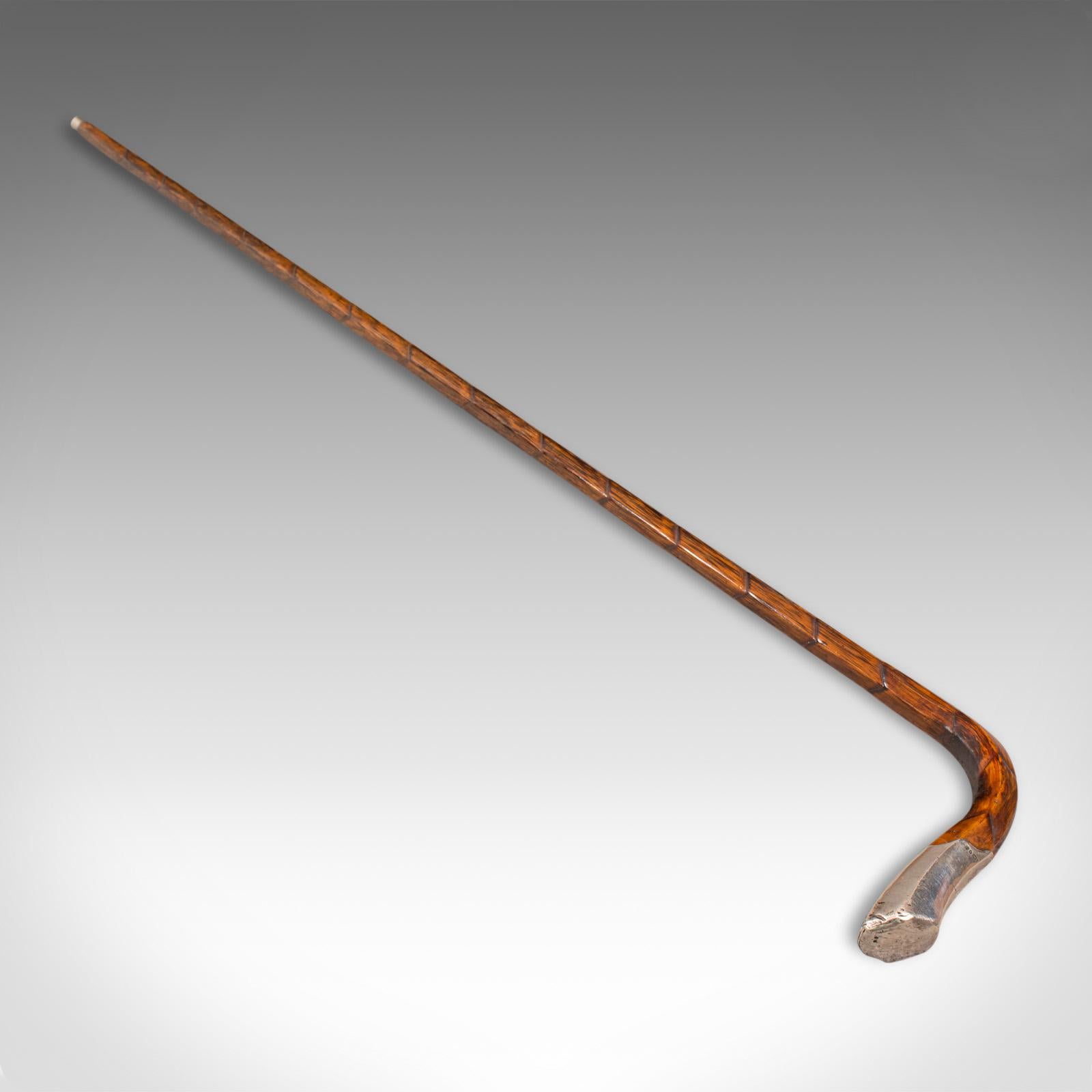 20th Century Antique Gentleman's Walking Stick, English, Coromandel, Silver, Cane, Edwardian