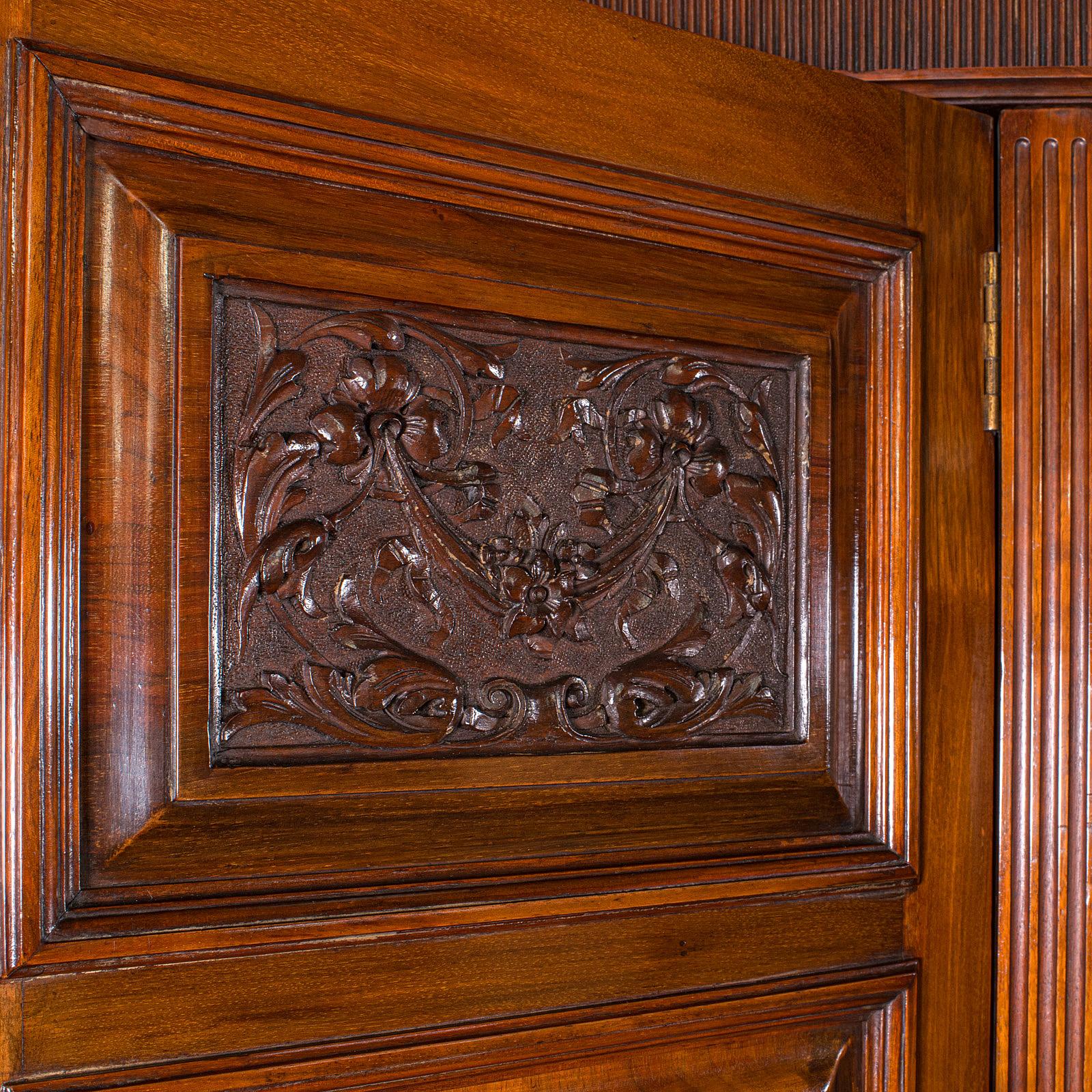 British Antique Gentleman's Wardrobe, Walnut, Compactum, Waring and Gillow, Victorian For Sale