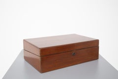 Antique Gentlemen English Travel Writing Desk in Wood, Restored