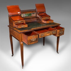 Antique Gents Correspondence Desk, English, Writing Table, Victorian, Circa 1900