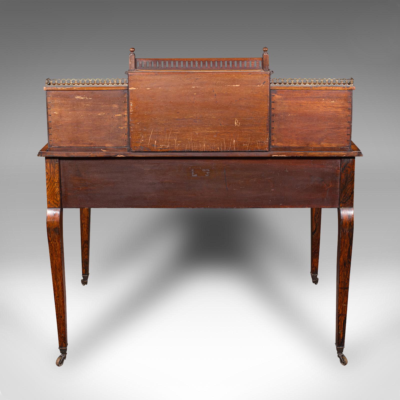 Antique Gents Correspondence Desk, English, Writing Table, Victorian, Circa 1900 In Good Condition For Sale In Hele, Devon, GB