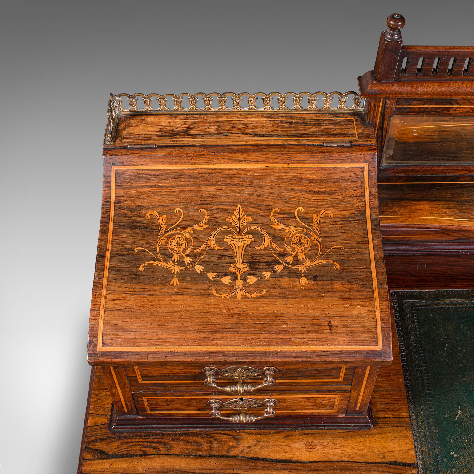 Boxwood Antique Gents Correspondence Desk, English, Writing Table, Victorian, Circa 1900 For Sale