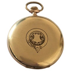 Antique montre de poche Omega plaquée or pour hommes:: circa 1914