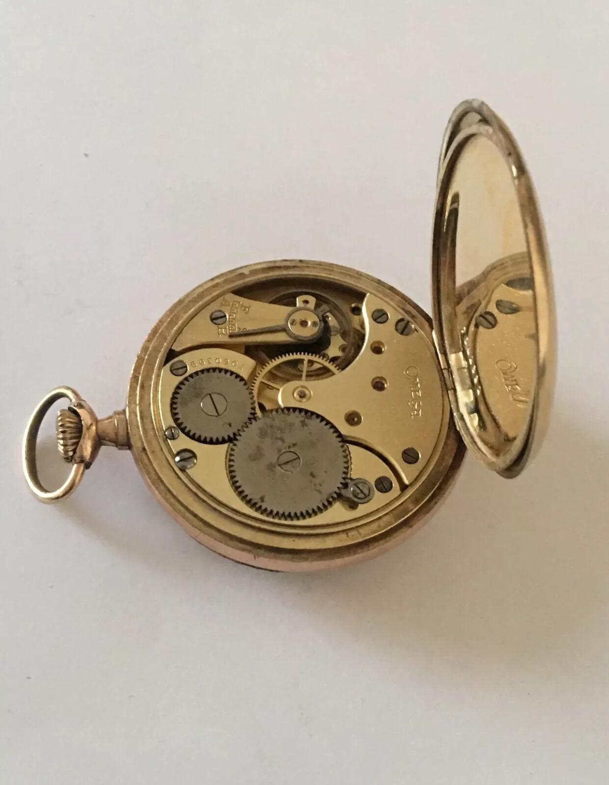 Antique Gents Gold Plated Omega Pocket Watch, circa 1914 3
