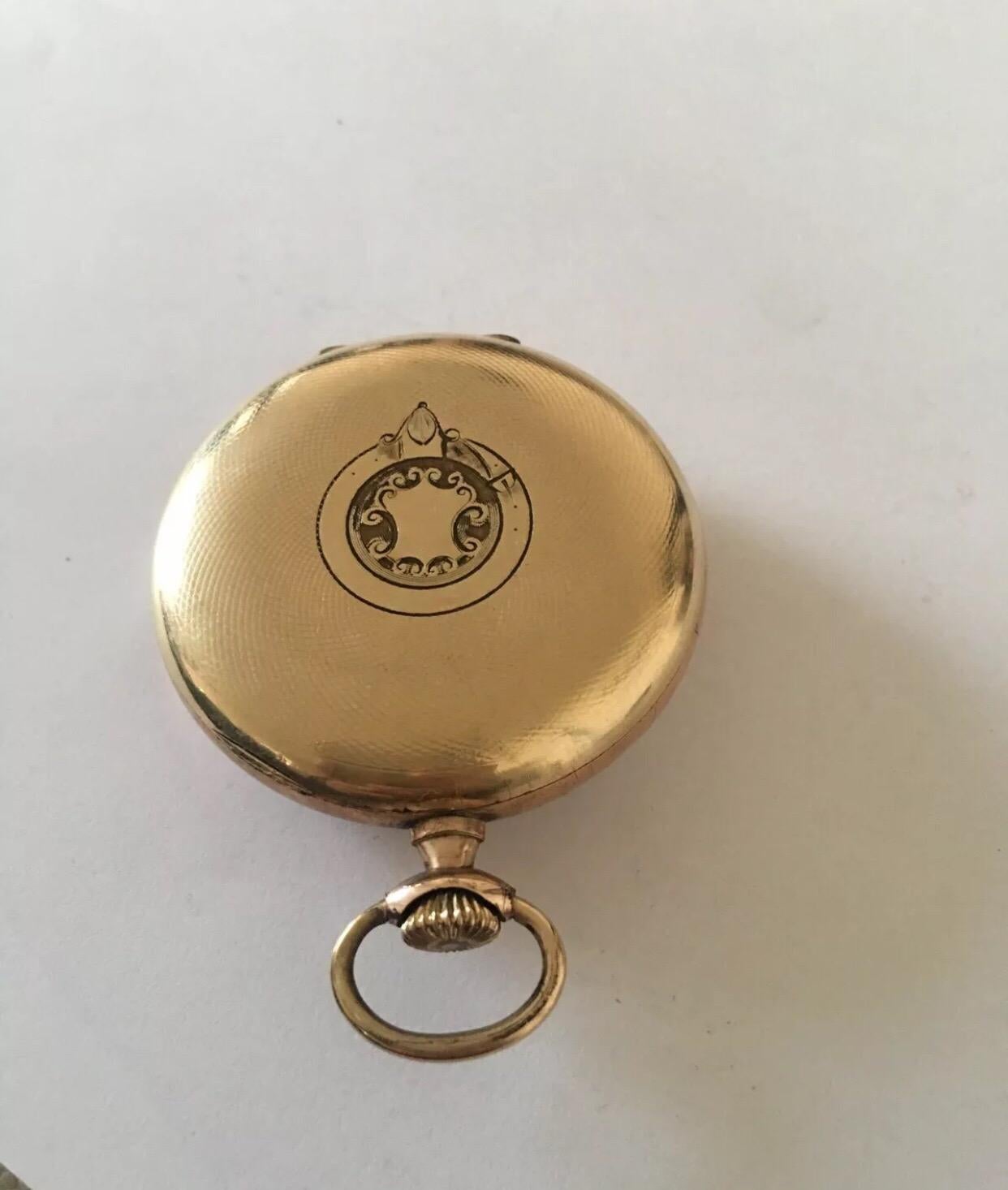 Antique Gents Gold Plated Omega Pocket Watch, circa 1914 2