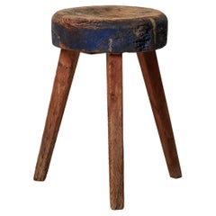 Antique Genuine Northern Swedish Country House Pine Stool