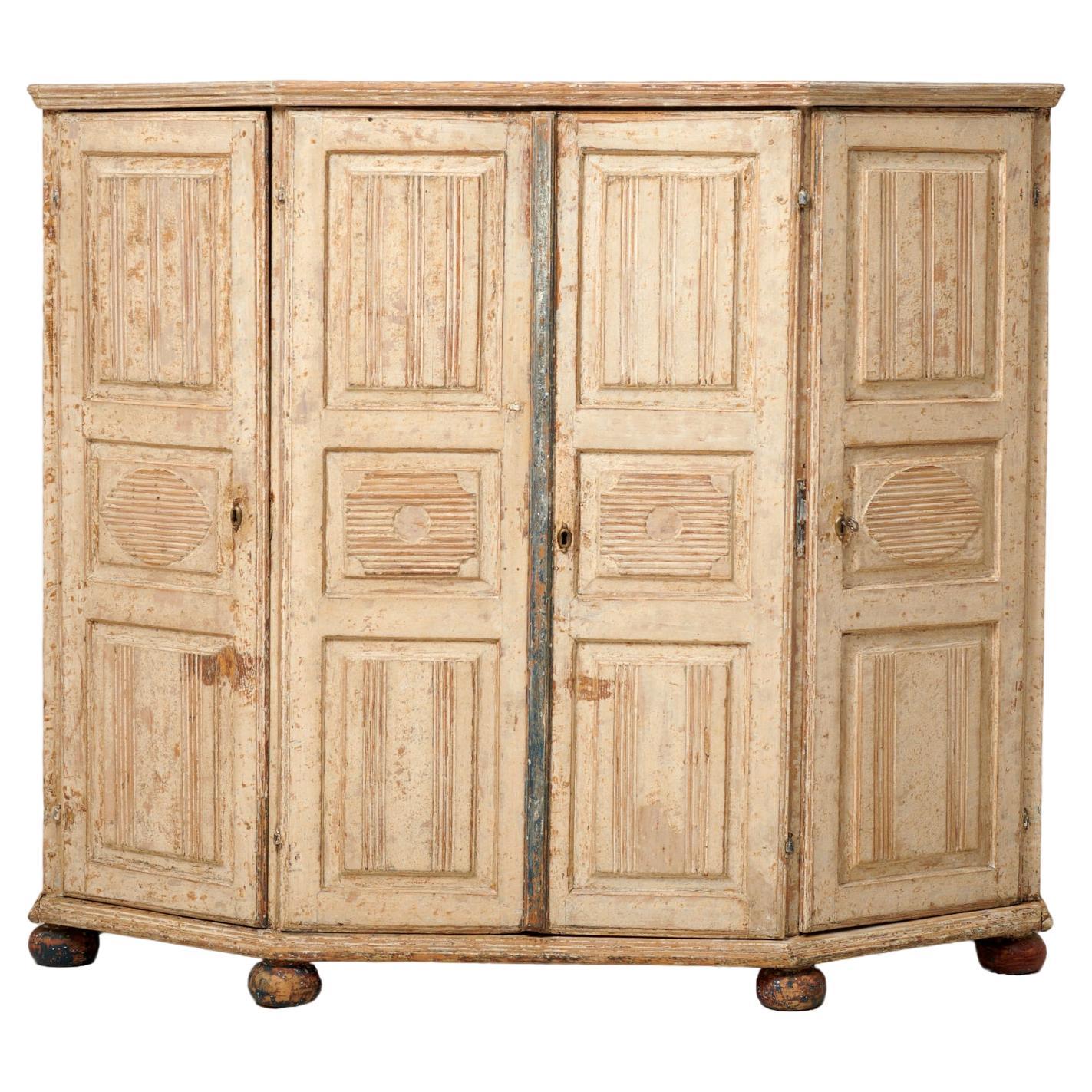 Antique Genuine Northern Swedish Gustavian Style Country Pine Sideboard  For Sale