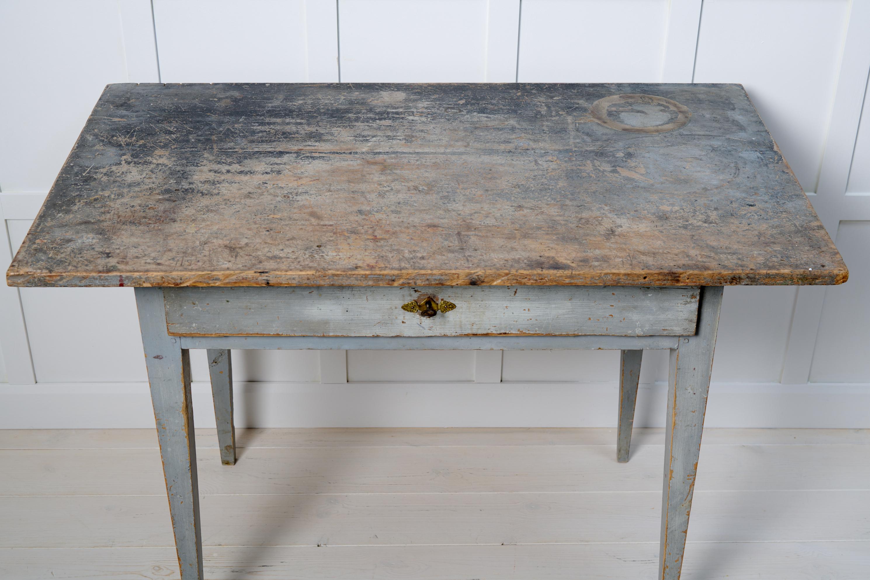 Antique Genuine Northern Swedish Gustavian Style Country Wall or Side Table For Sale 2