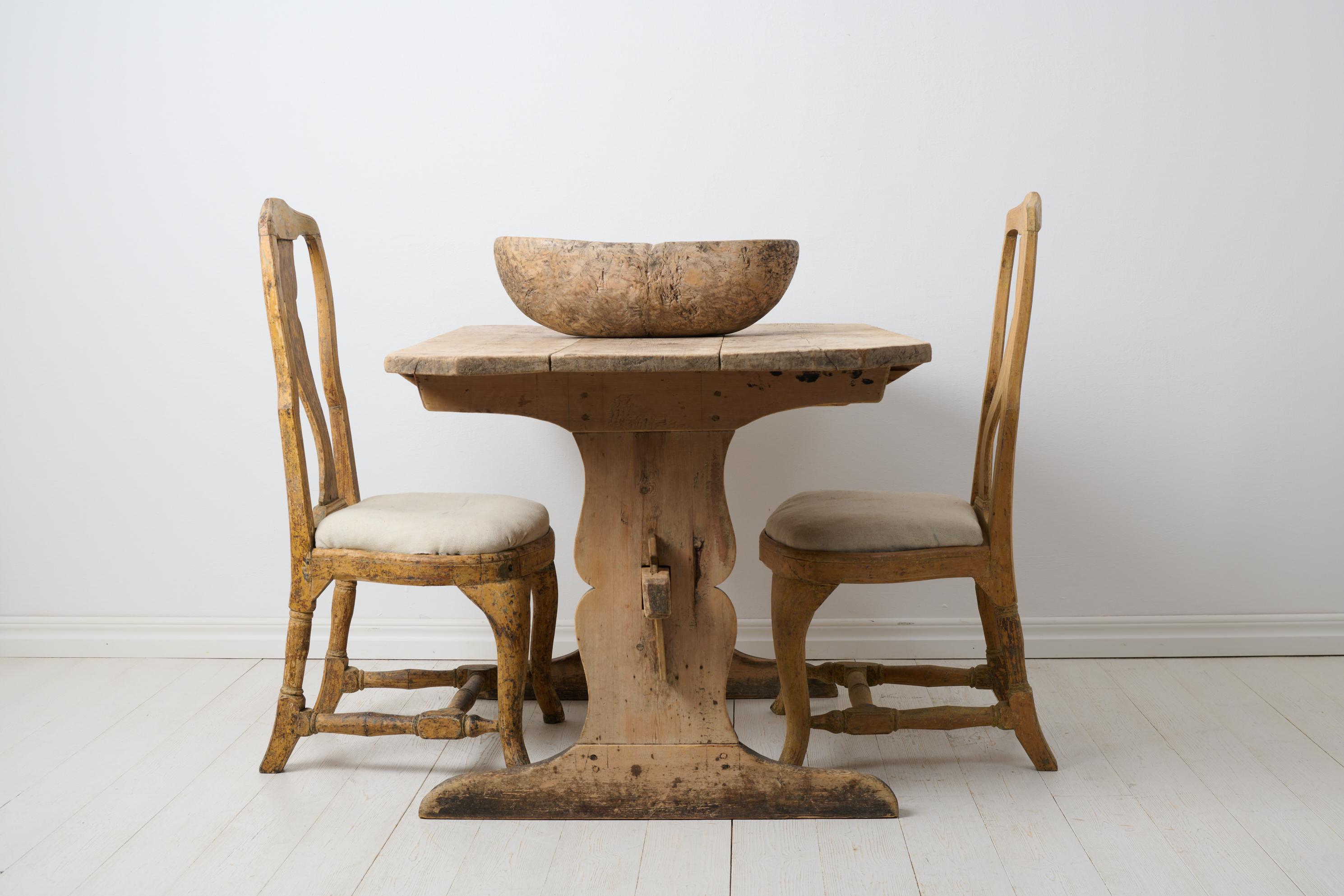 19th Century Antique Genuine Swedish Country Dining or Work Rustic Wood Trestle Table For Sale
