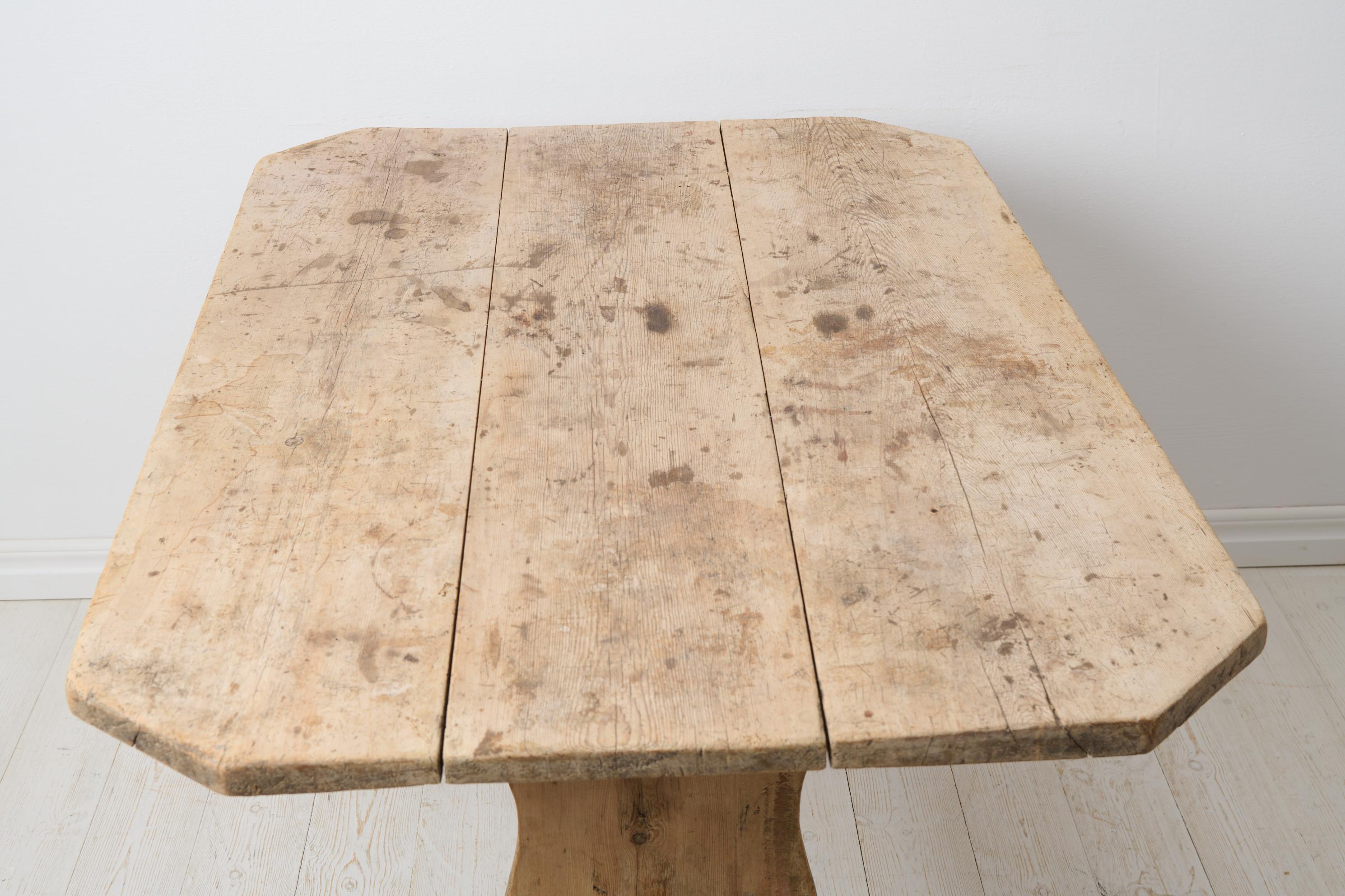 Antique Genuine Swedish Country Dining or Work Rustic Wood Trestle Table For Sale 2