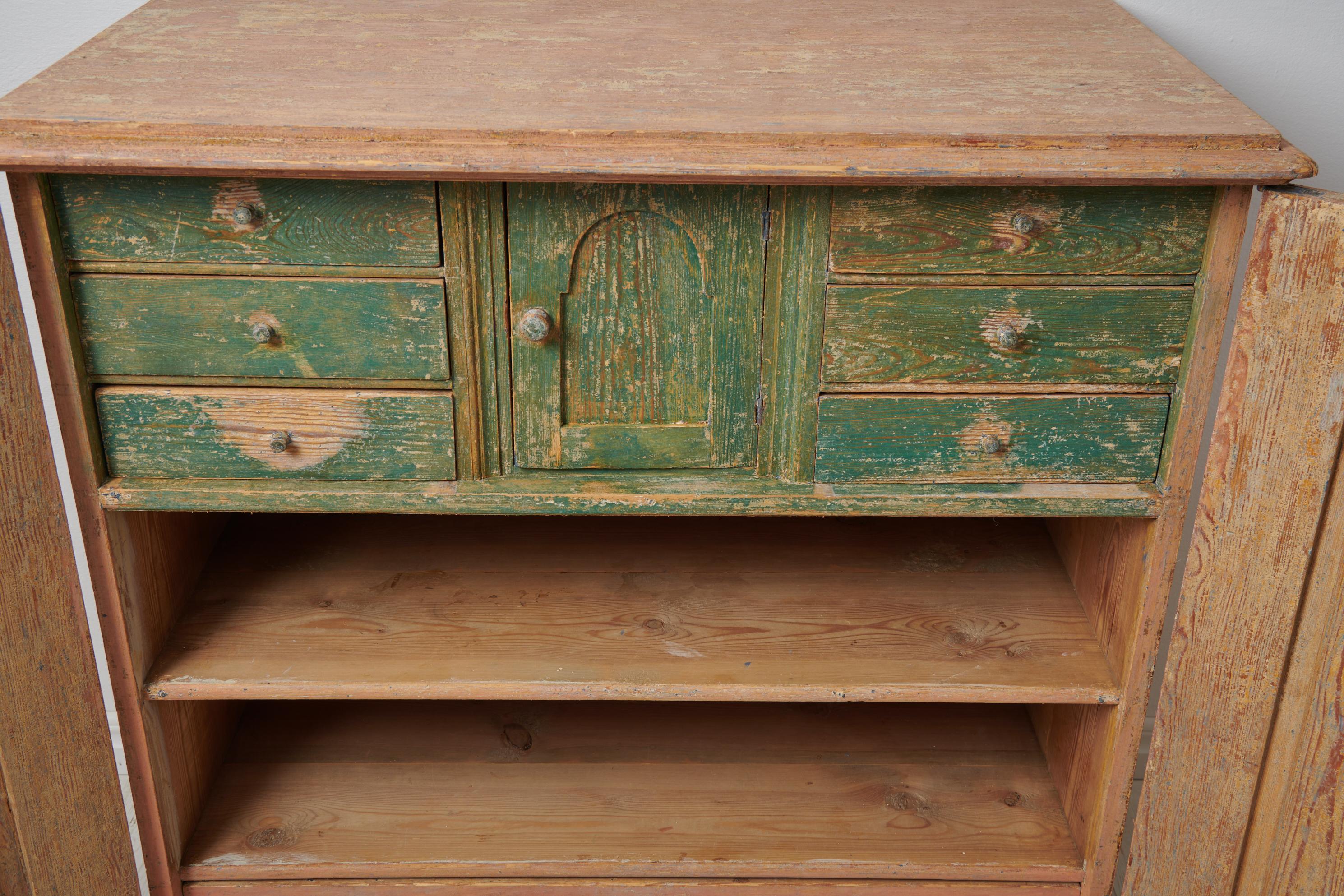 Antique Genuine Swedish Country Pine Sideboard  For Sale 3