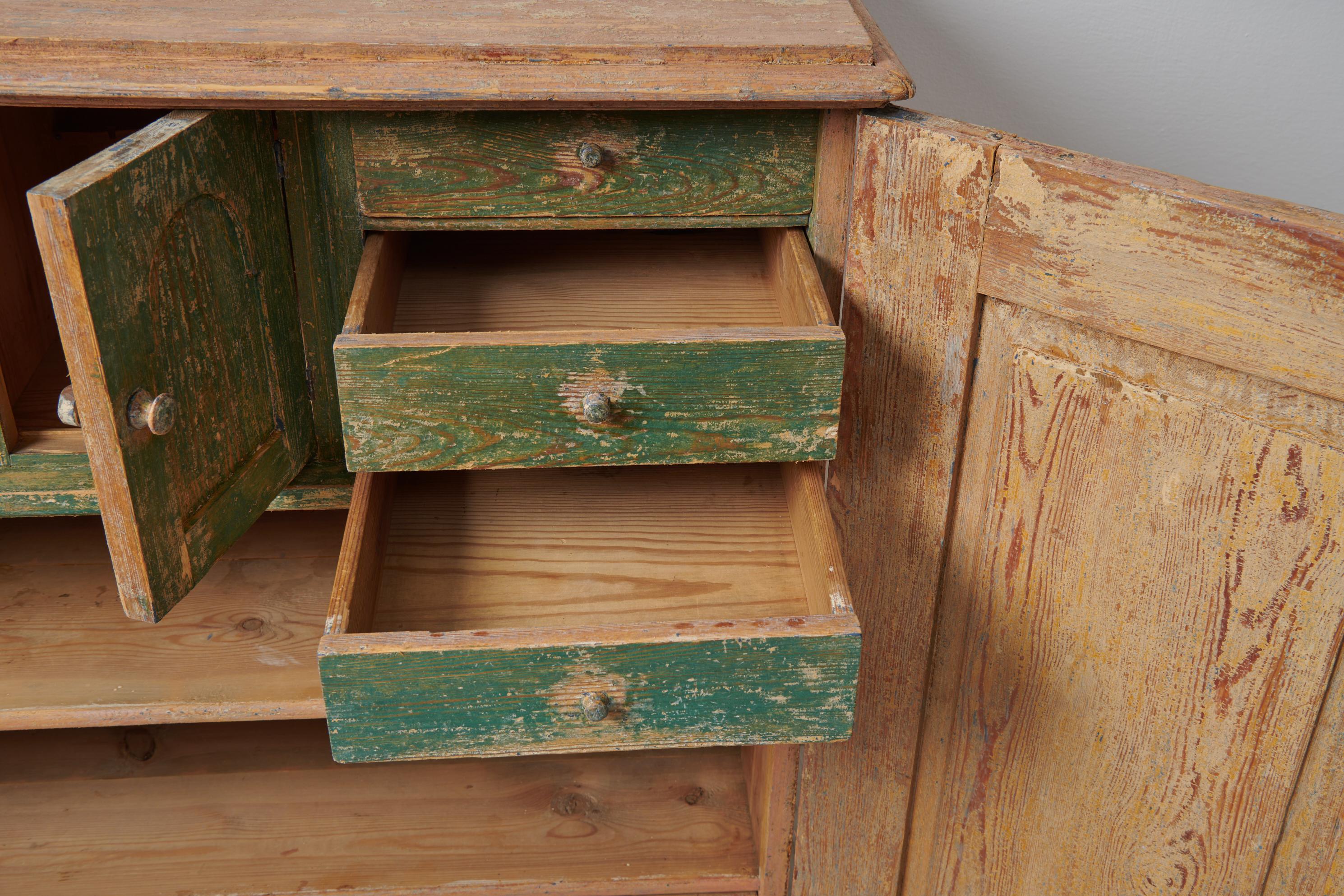 Antique Genuine Swedish Country Pine Sideboard  For Sale 4