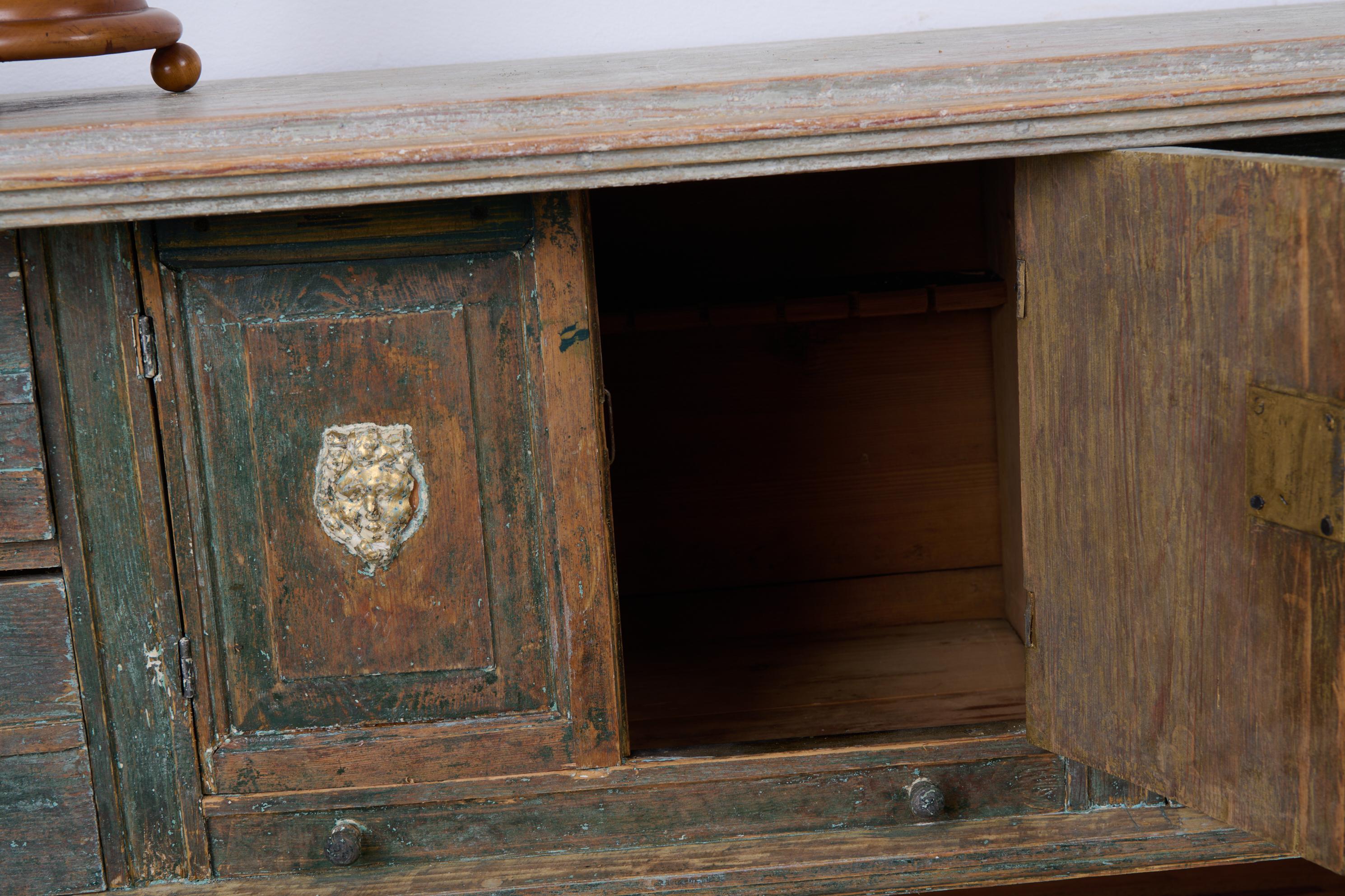 Antique Genuine Swedish Gustavian Period Sideboard in Original Condition For Sale 6