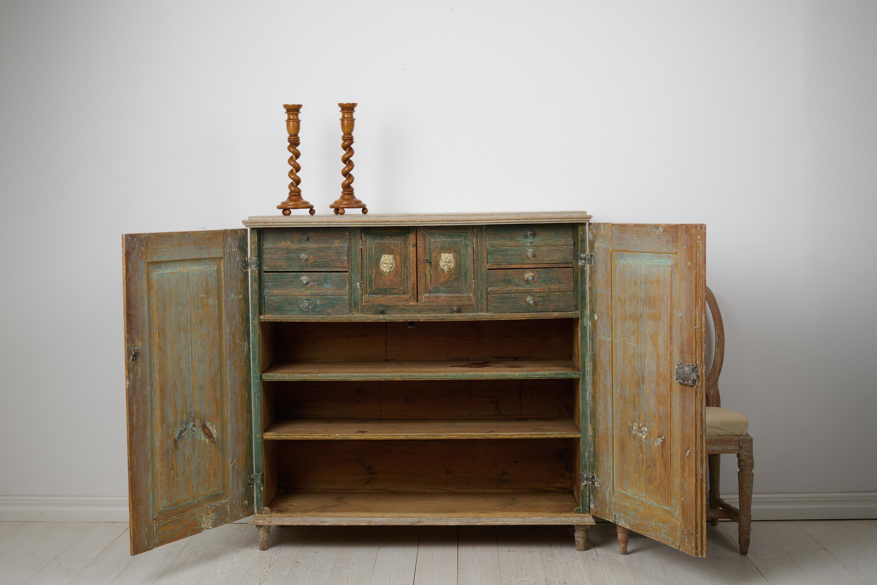 Hand-Crafted Antique Genuine Swedish Gustavian Period Sideboard in Original Condition For Sale