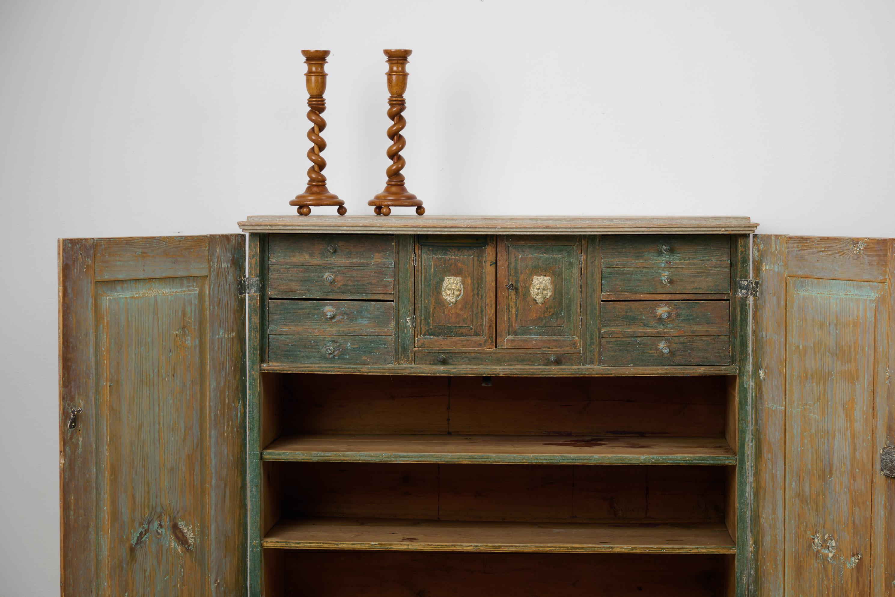 Antique Genuine Swedish Gustavian Period Sideboard in Original Condition In Good Condition For Sale In Kramfors, SE