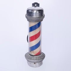 Antique Genuine William Marvy & Co. St Paul MN Barber Pole & Bracket, c1930’s