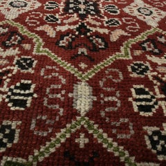 19th Century Antique Axminster Rug, Floral Trellises over Rust Red - Rug & Kilim