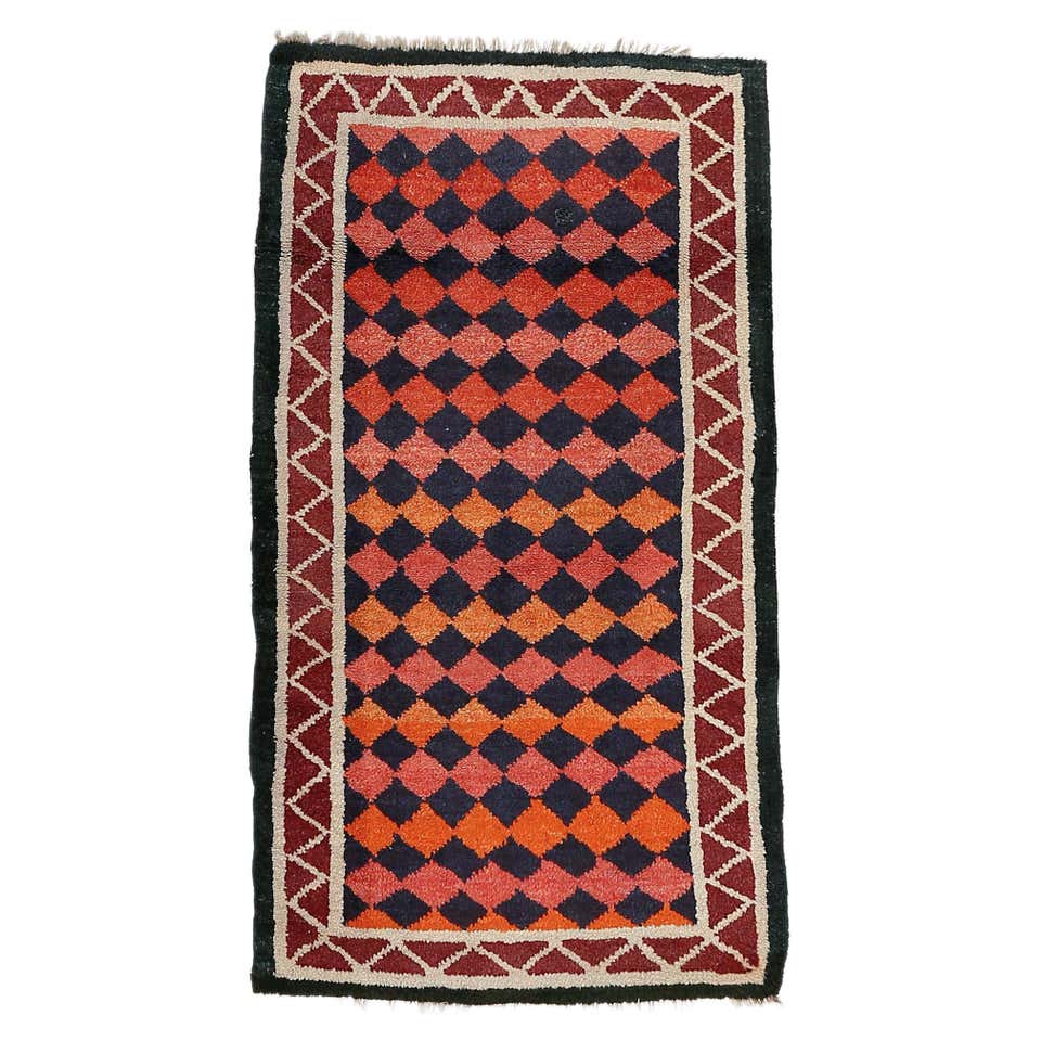Antique Fine Indigo Blue Chinese Geometric Design Rug For Sale at ...