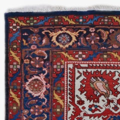 Antique Geometric Design Hand Woven Wool Rug - Early 20th Century