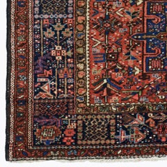Antique Geometric Design Hand Woven Wool Rug - Early 20th Century