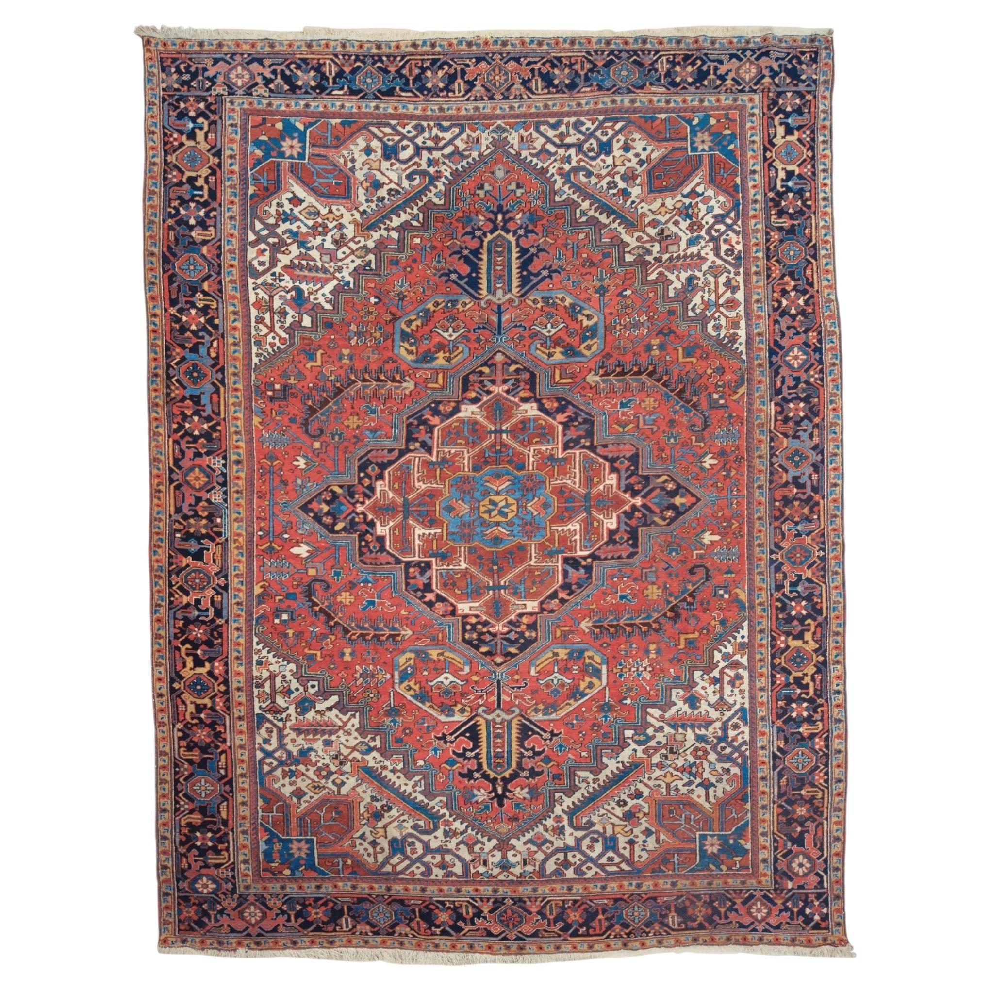 Antique Geometric Design Wool Carpet - Late 19th Century