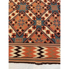 Antique Geometric Kilim Runner Rug - 5'10'' X 3'8''