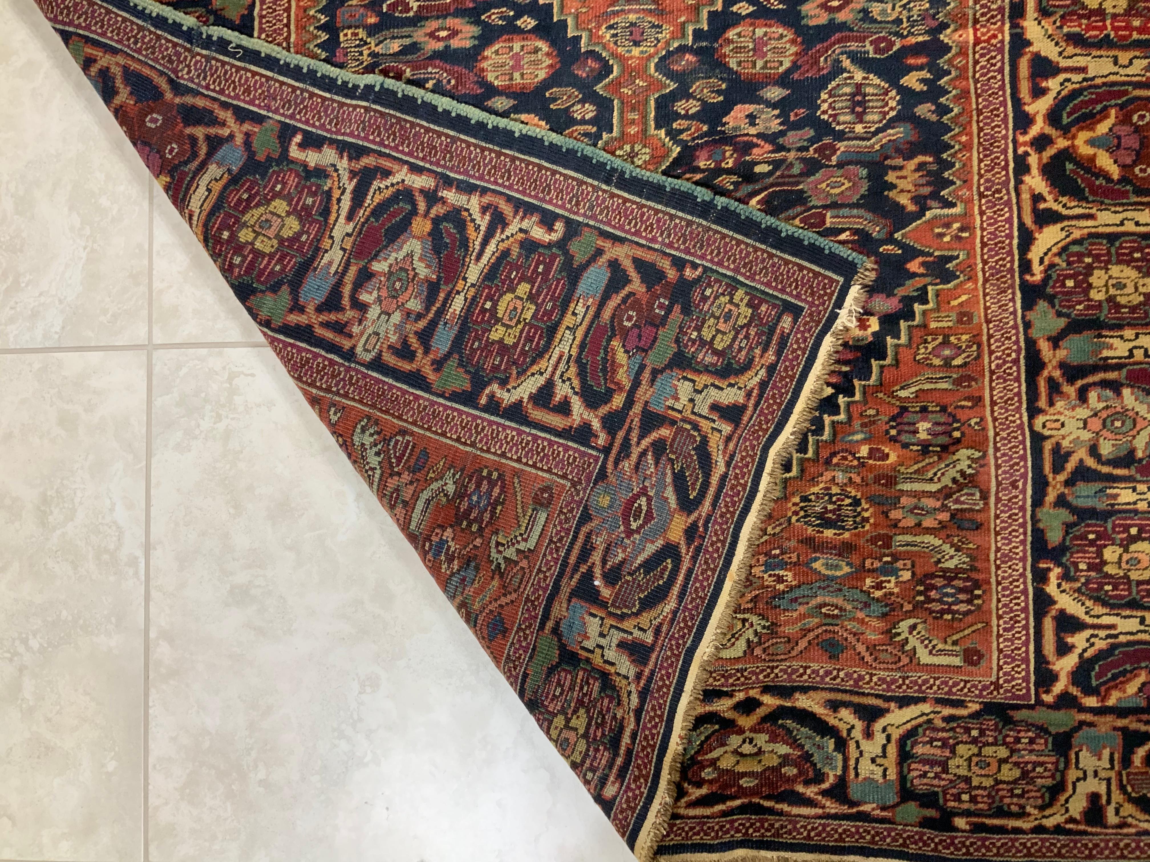 Antiker Perserteppich mit geometrischen Motiven im Angebot 8