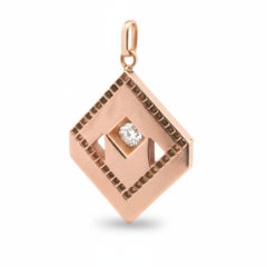 Antique Geometric Onyx, Mother-of-Pearl & Diamond Pendant