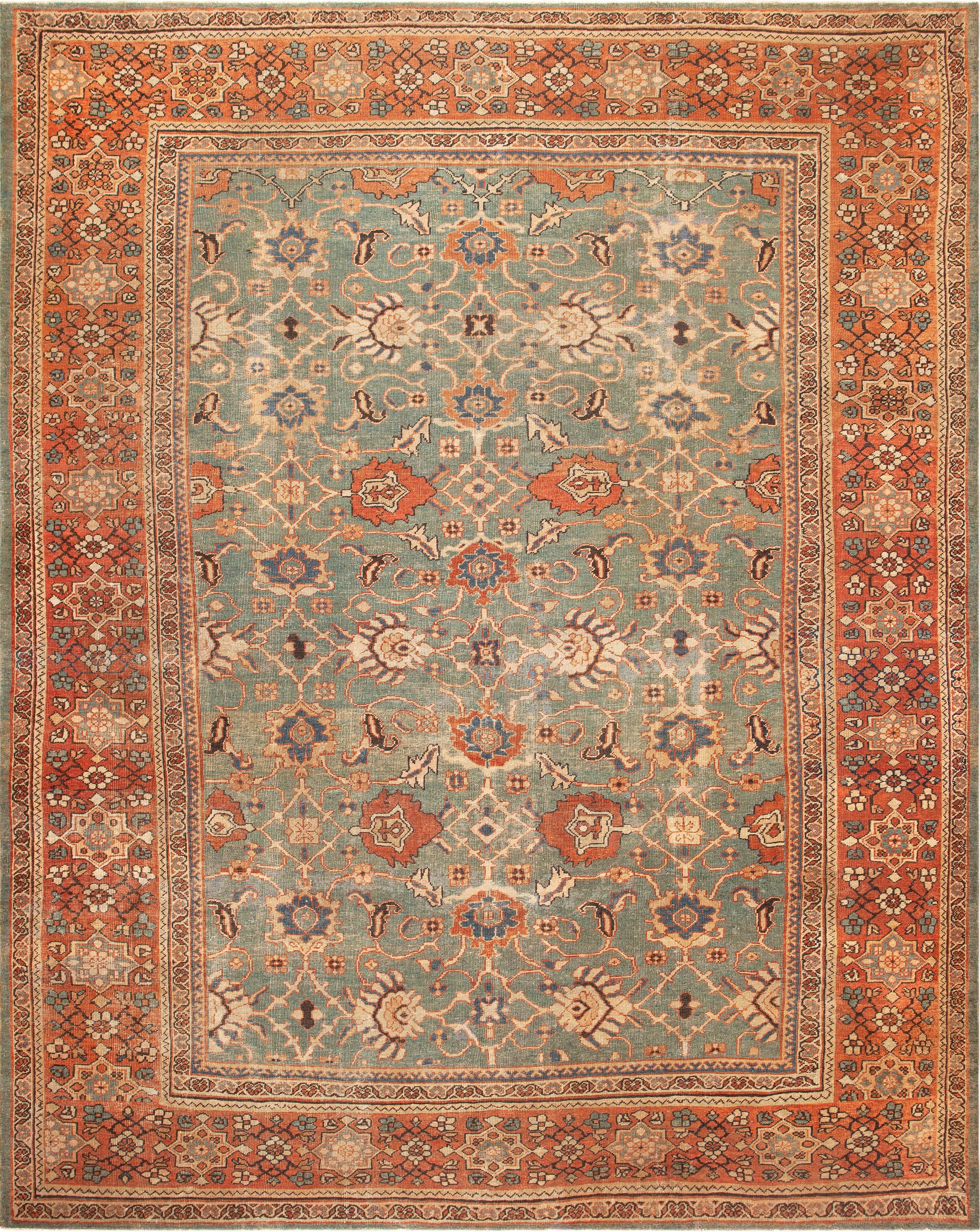 Hand-Woven Nazmiyal Collection Antique Geometric Persian Sultanabad Rug