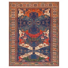 Nazmiyal Collection Kilim Soumak antiguo geométrico tribal caucásico 6'3" x 7'7