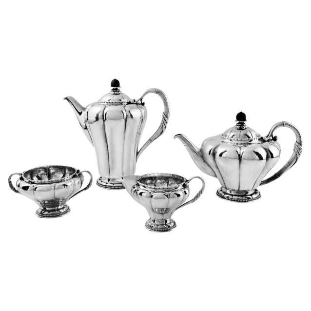 Antique Georg Jensen Art Nouveau Tea & Coffee Service 3 For Sale