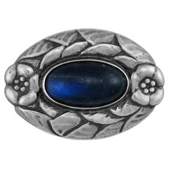 Antique Georg Jensen Labradorite Brooch, Denmark, 1915-1927
