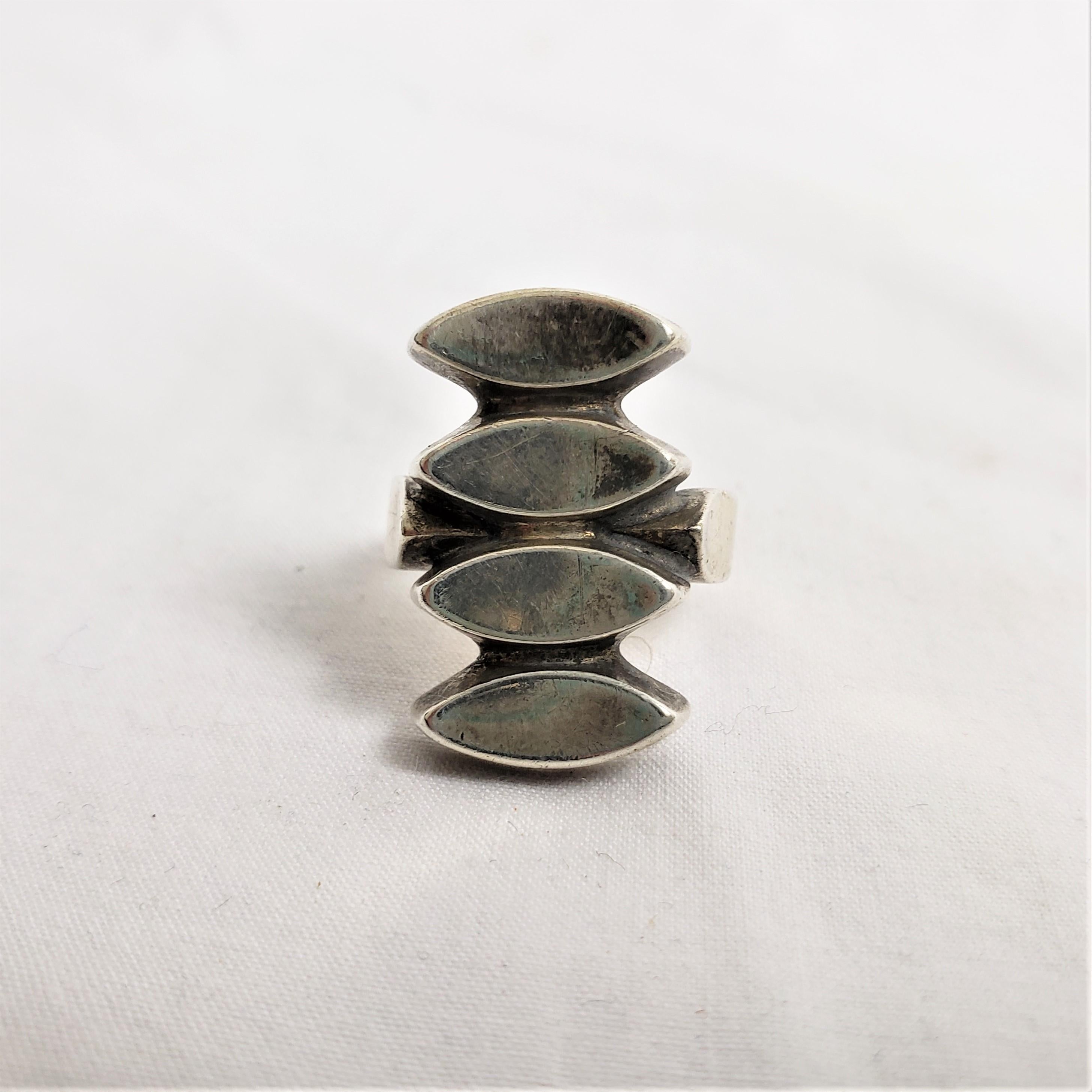 Antique Georg Jensen Ladies Sterling Silver Ring with a Geometric Design For Sale 5
