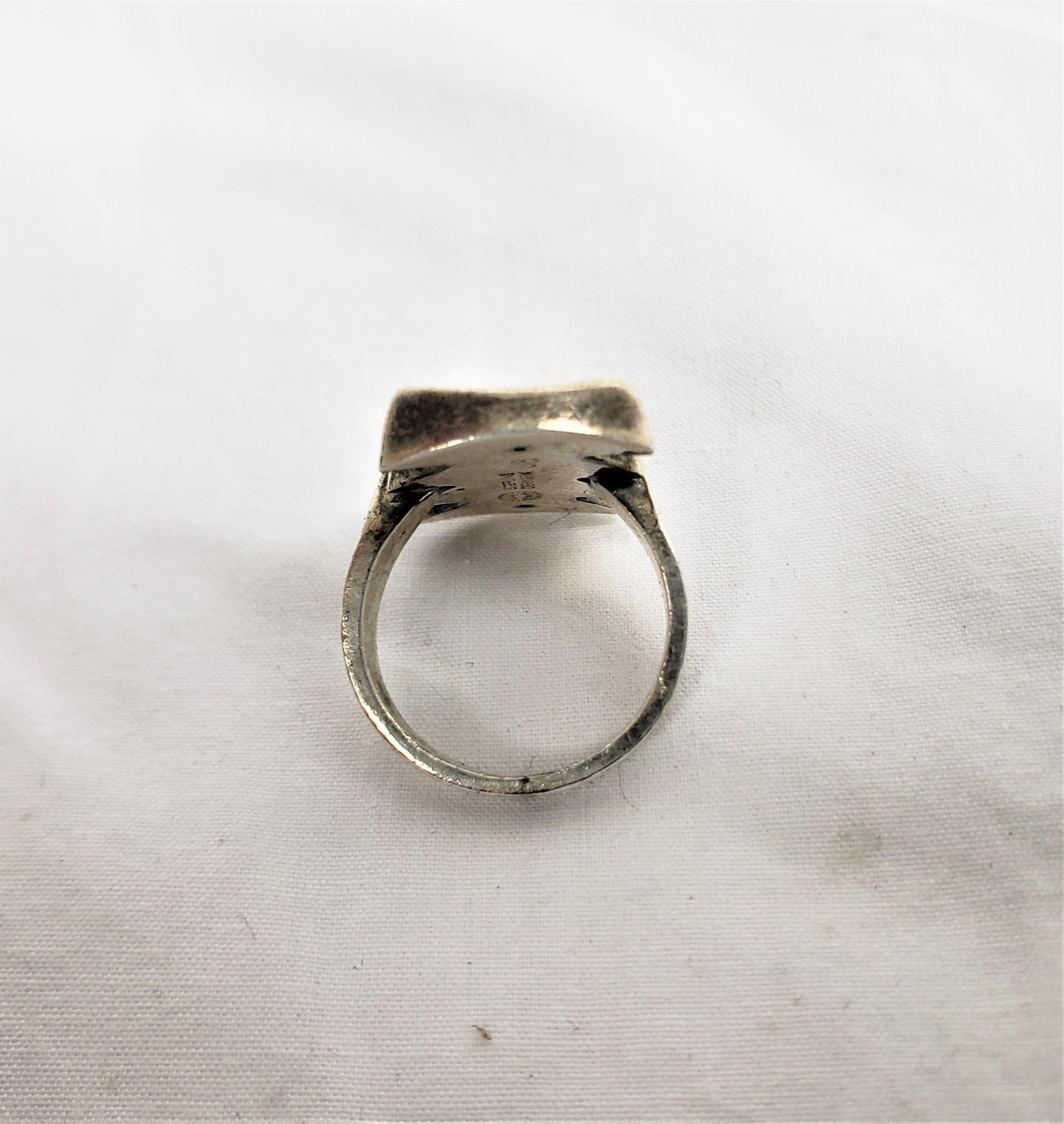 Antique Georg Jensen Ladies Sterling Silver Ring with a Geometric Design In Good Condition For Sale In Hamilton, Ontario