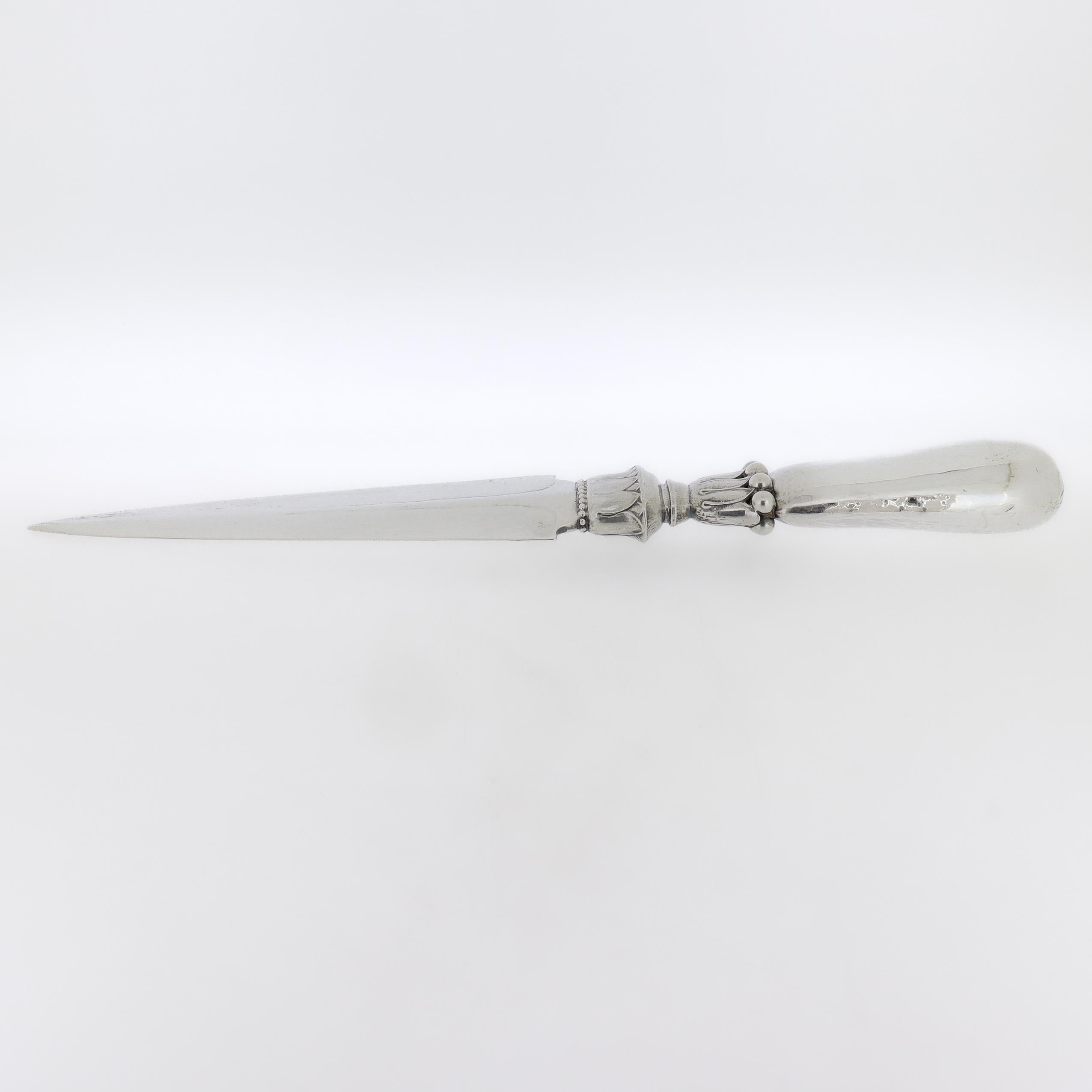 Antique Georg Jensen Ornamental Sterling Silver Letter Opener No. 121 For Sale 1