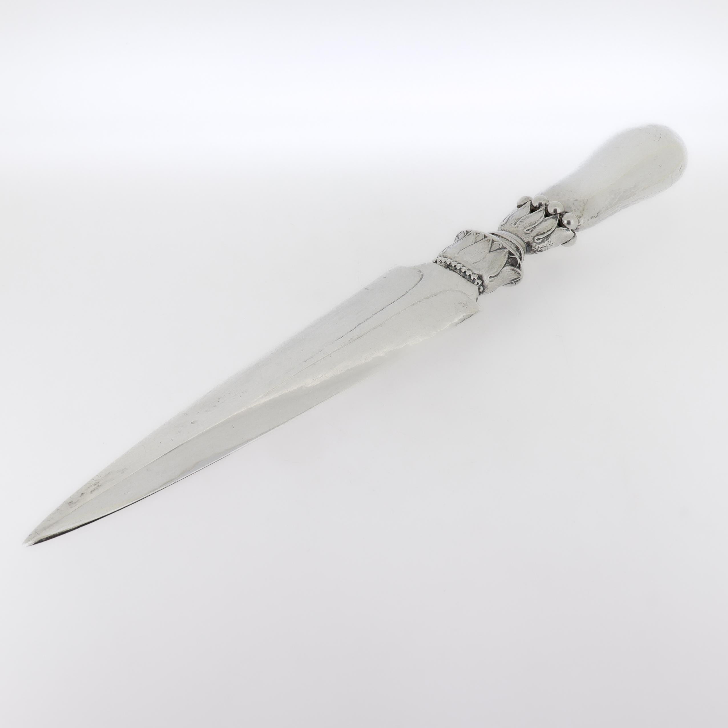 Antique Georg Jensen Ornamental Sterling Silver Letter Opener No. 121 For Sale 2