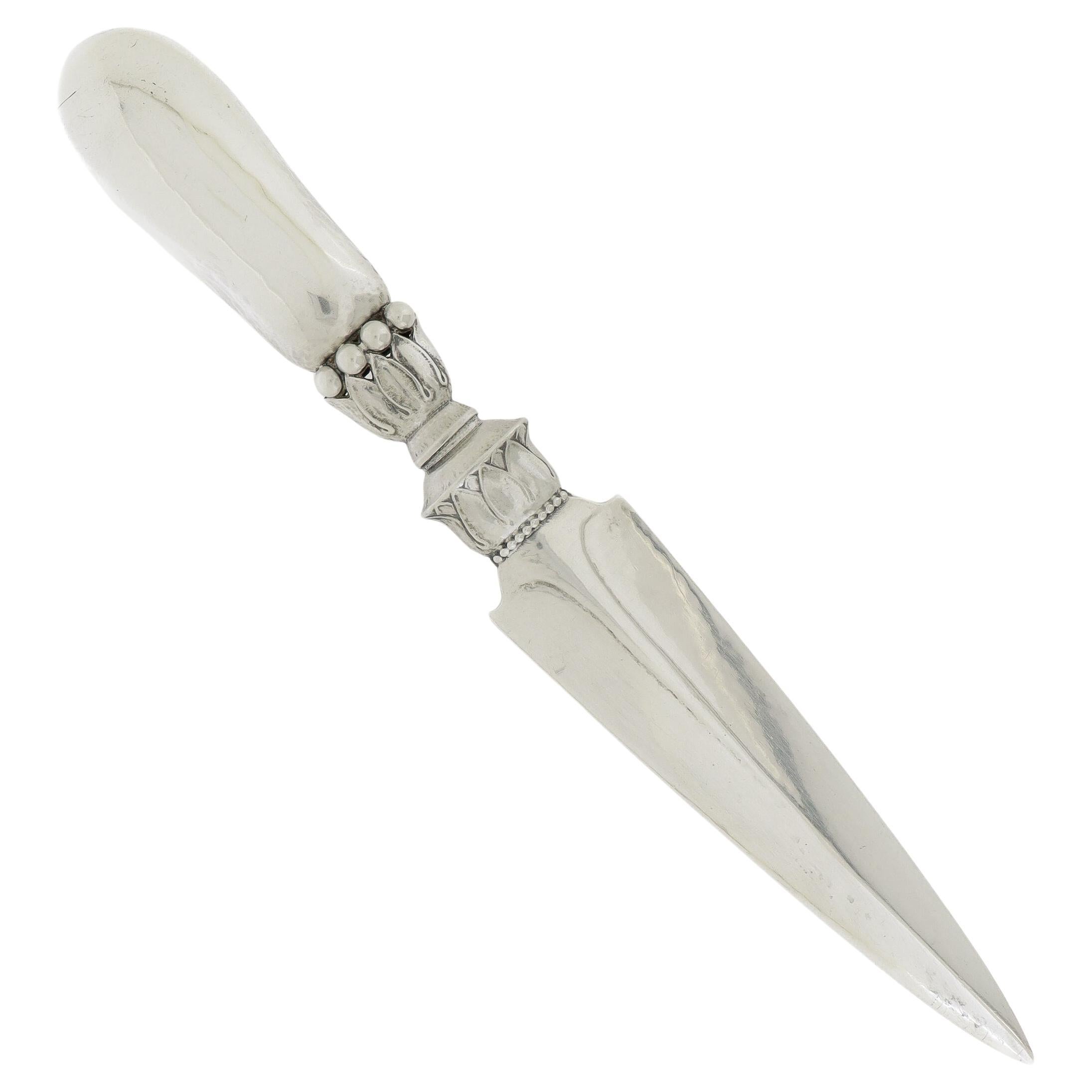 Antique Georg Jensen Ornamental Sterling Silver Letter Opener No. 121