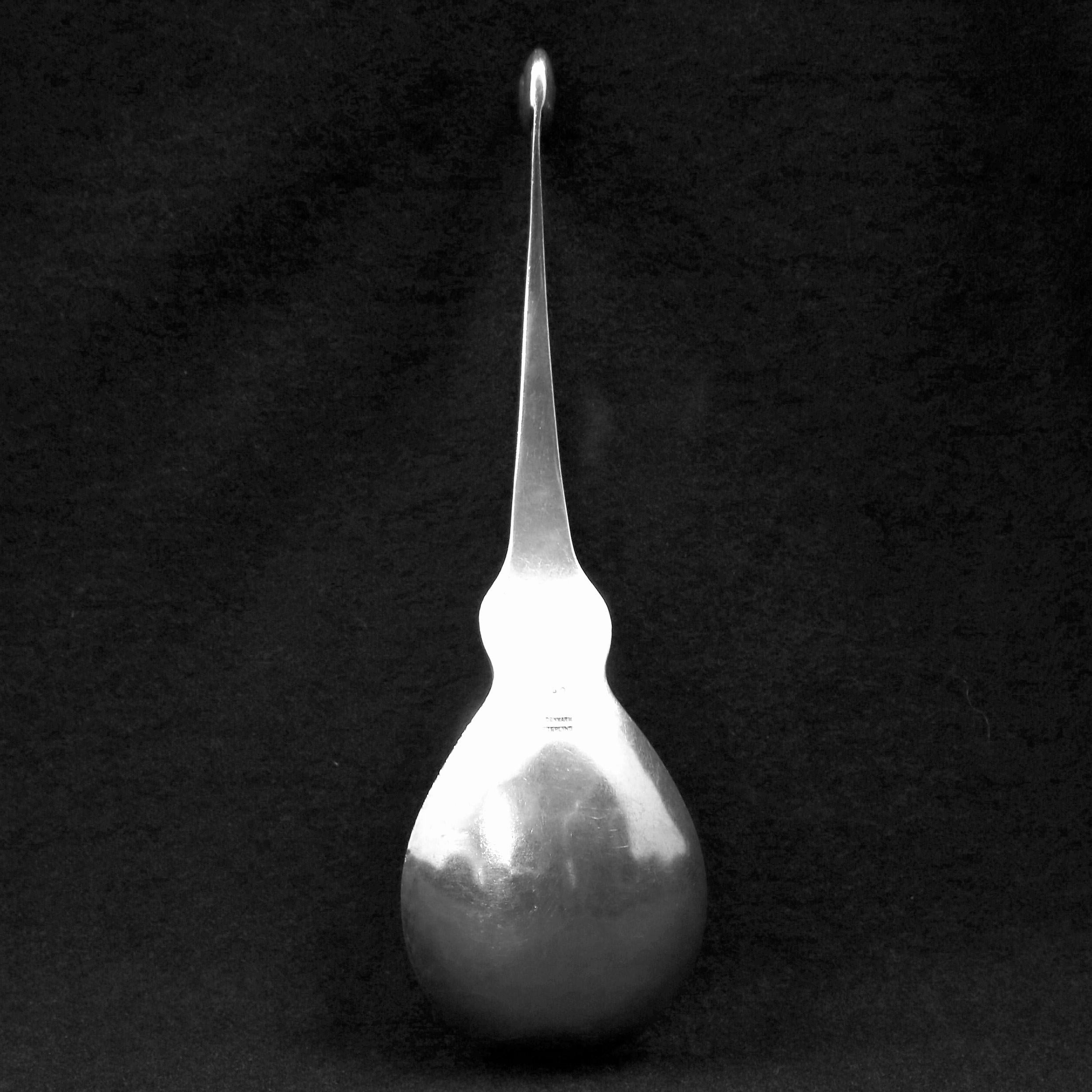 20th Century Antique Georg Jensen Sculptural Nautilus Sterling Silver Serving Spoon