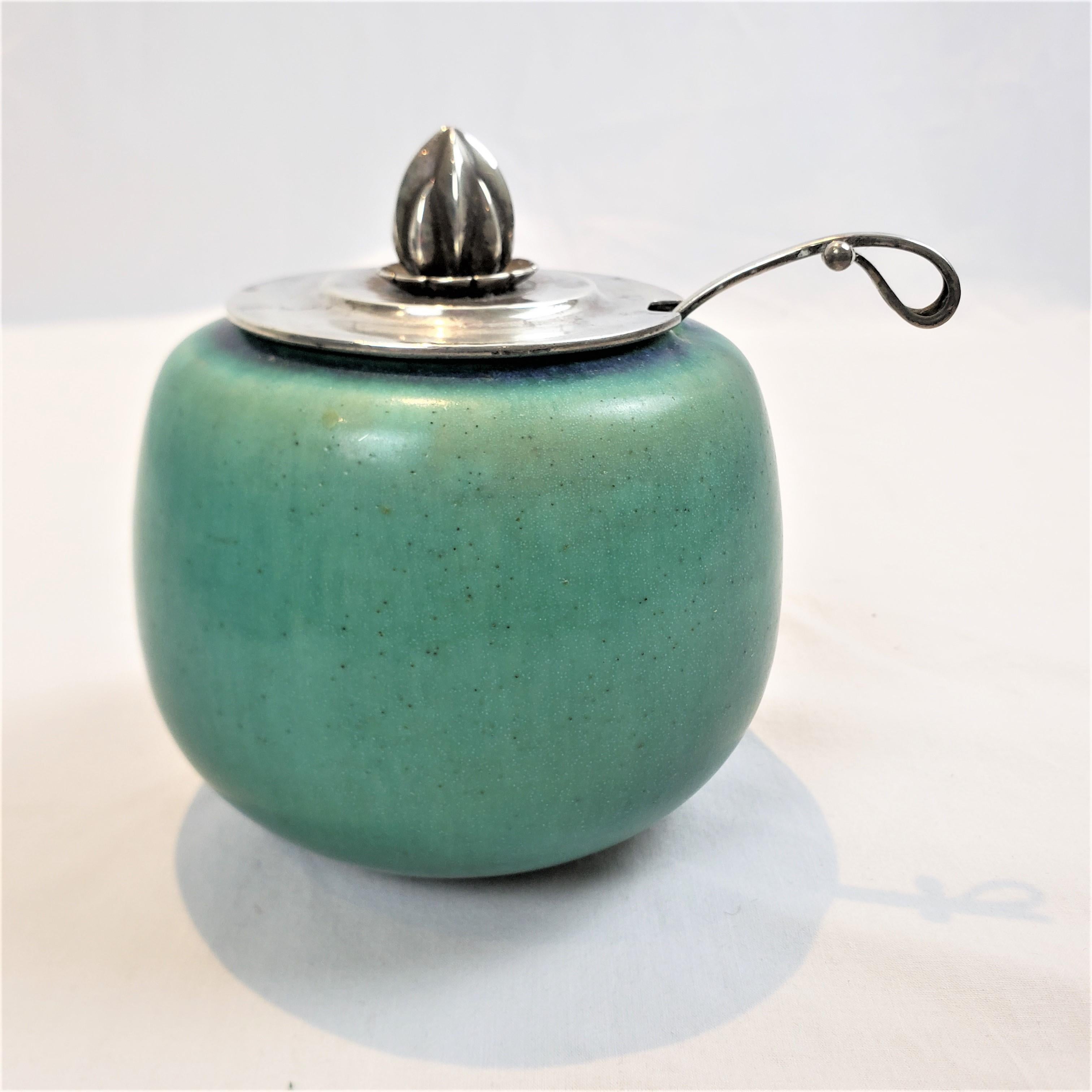 Danish Antique Georg Jensen Sterling Silver Saxbo Jam Jar or Pot & Harald Nielsen Lid