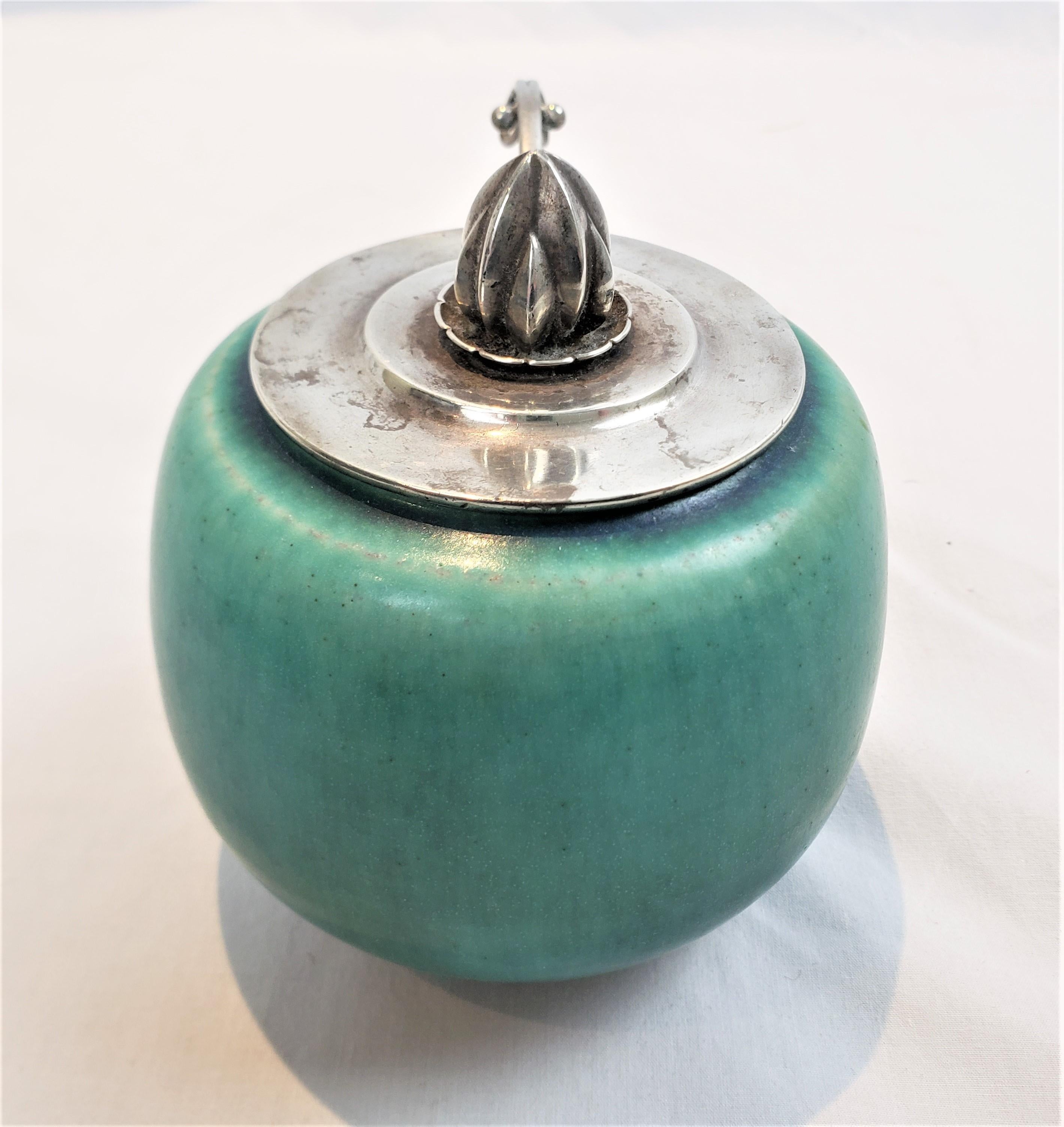 Hand-Crafted Antique Georg Jensen Sterling Silver Saxbo Jam Jar or Pot & Harald Nielsen Lid