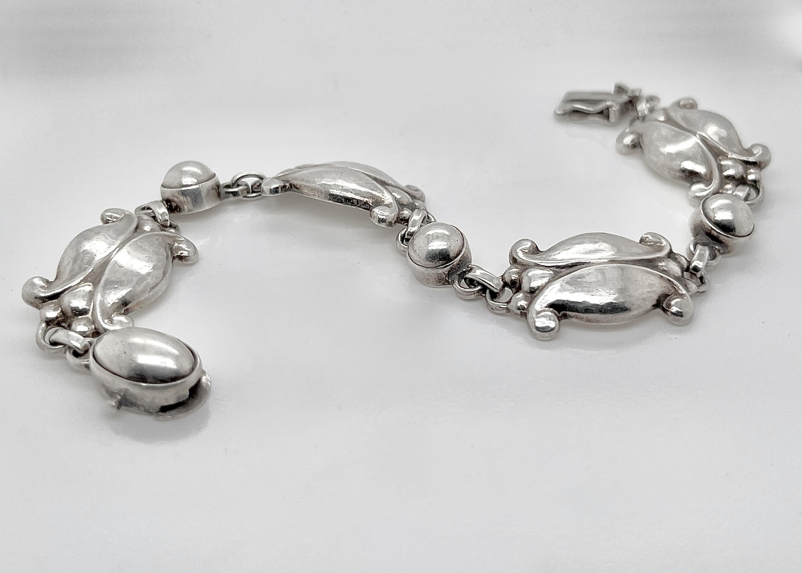 Antique Georg Jensen Sterling Silver 'Moonlight Blossom' Bracelet 3