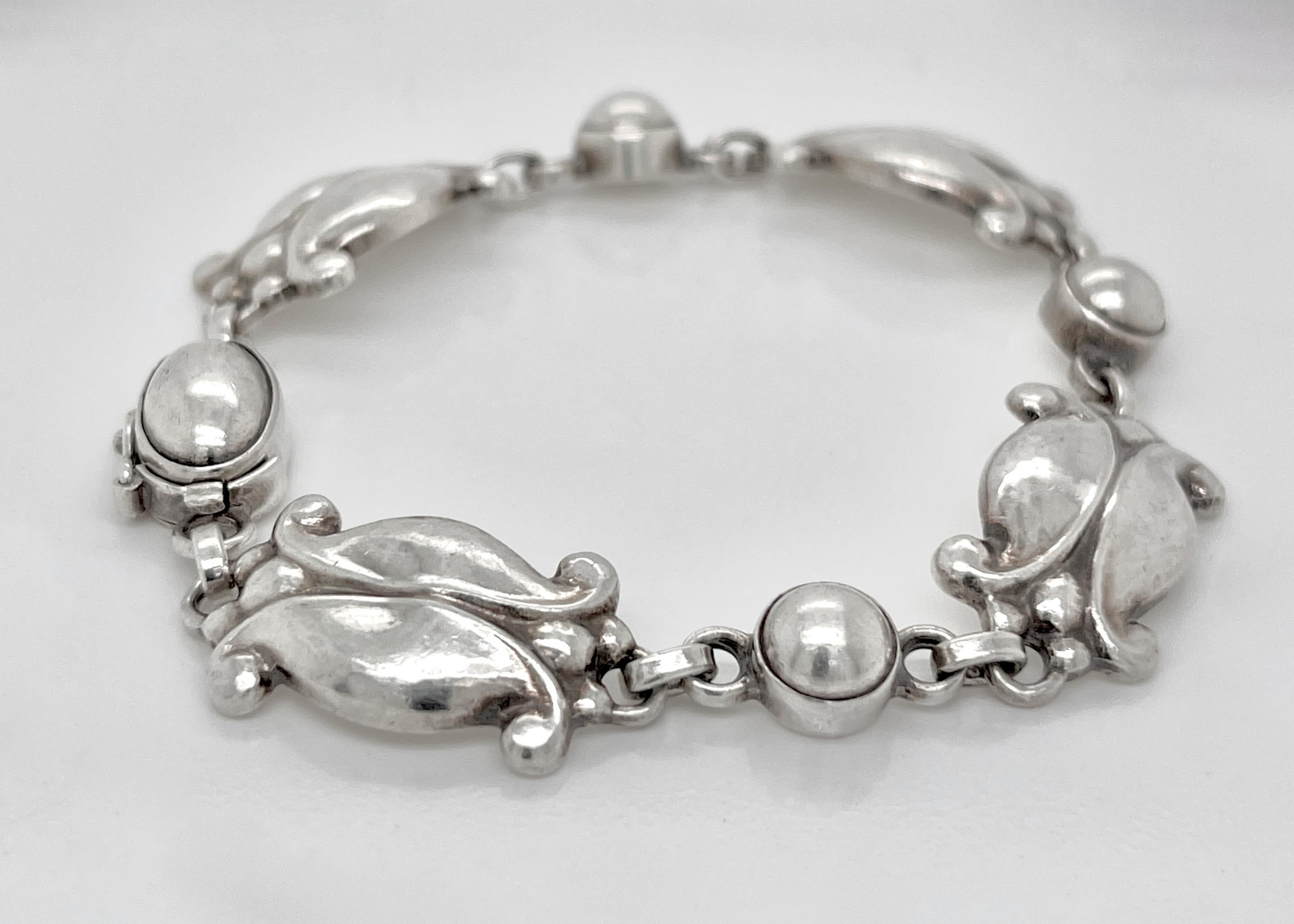 Women's Antique Georg Jensen Sterling Silver 'Moonlight Blossom' Bracelet