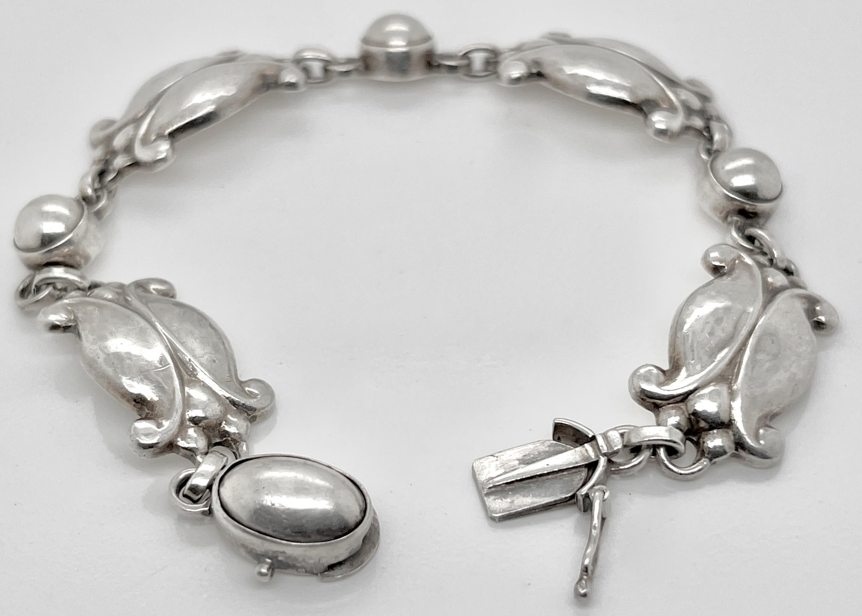 Antique Georg Jensen Sterling Silver 'Moonlight Blossom' Bracelet 1