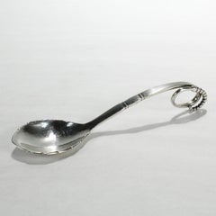 Antique Georg Jensen Sterling Silver Ornamental 41 Sugar Spoon