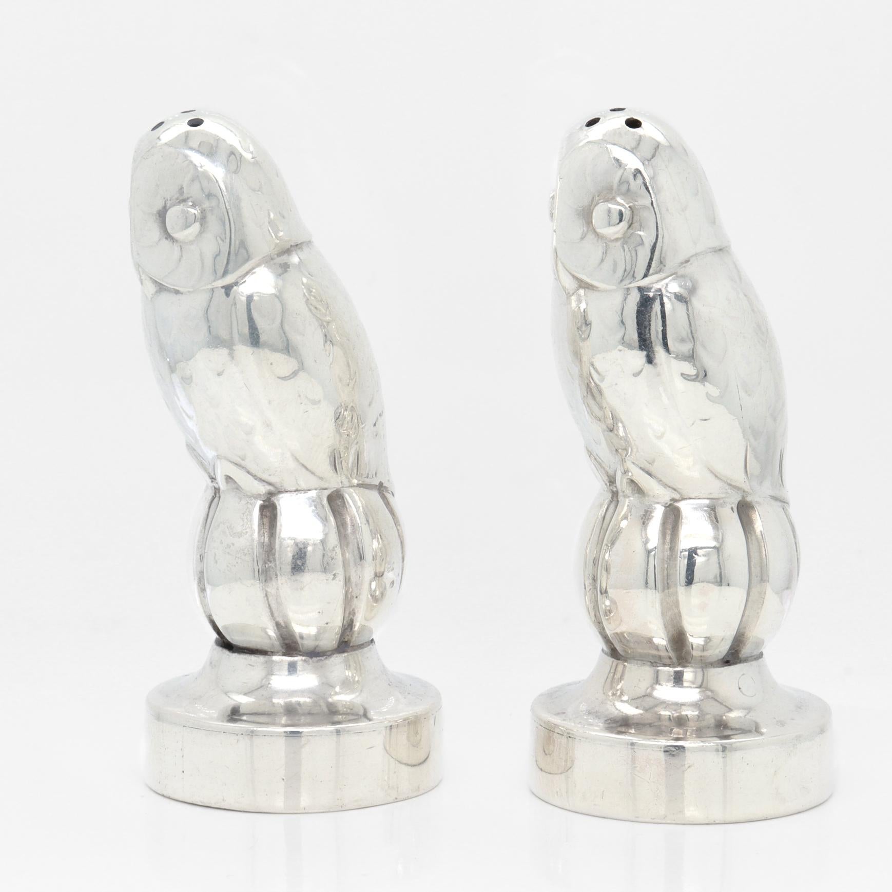 Anciennes salières et poivrières en argent Georg Jensen modèle 36A en vente 1