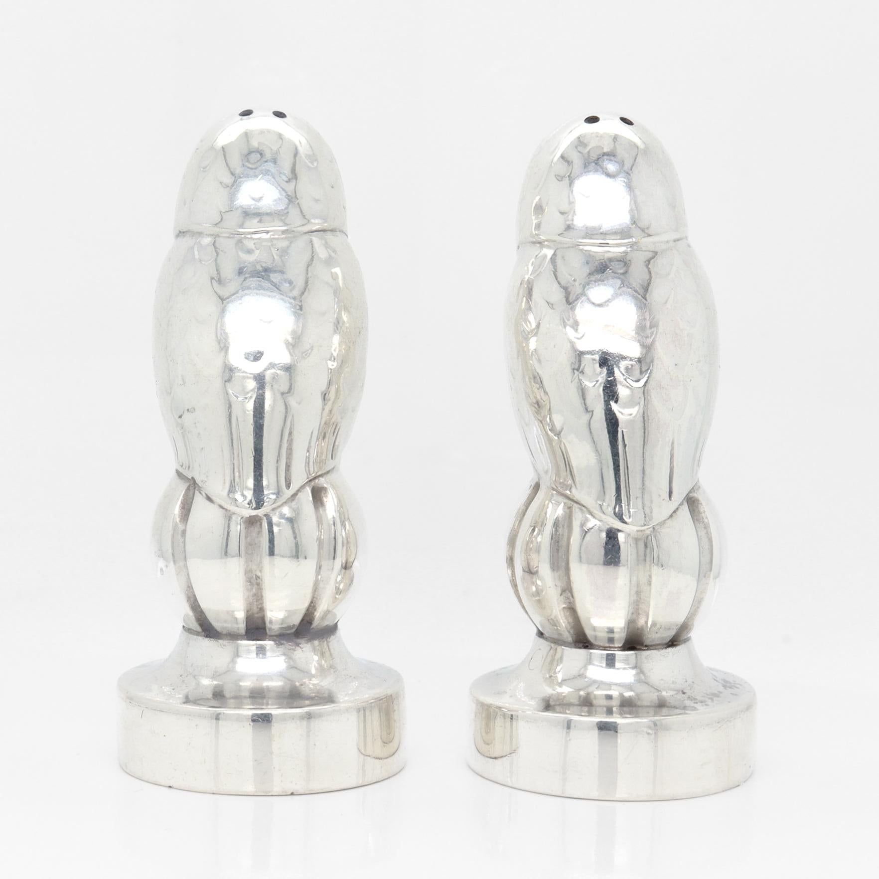 Anciennes salières et poivrières en argent Georg Jensen modèle 36A en vente 3