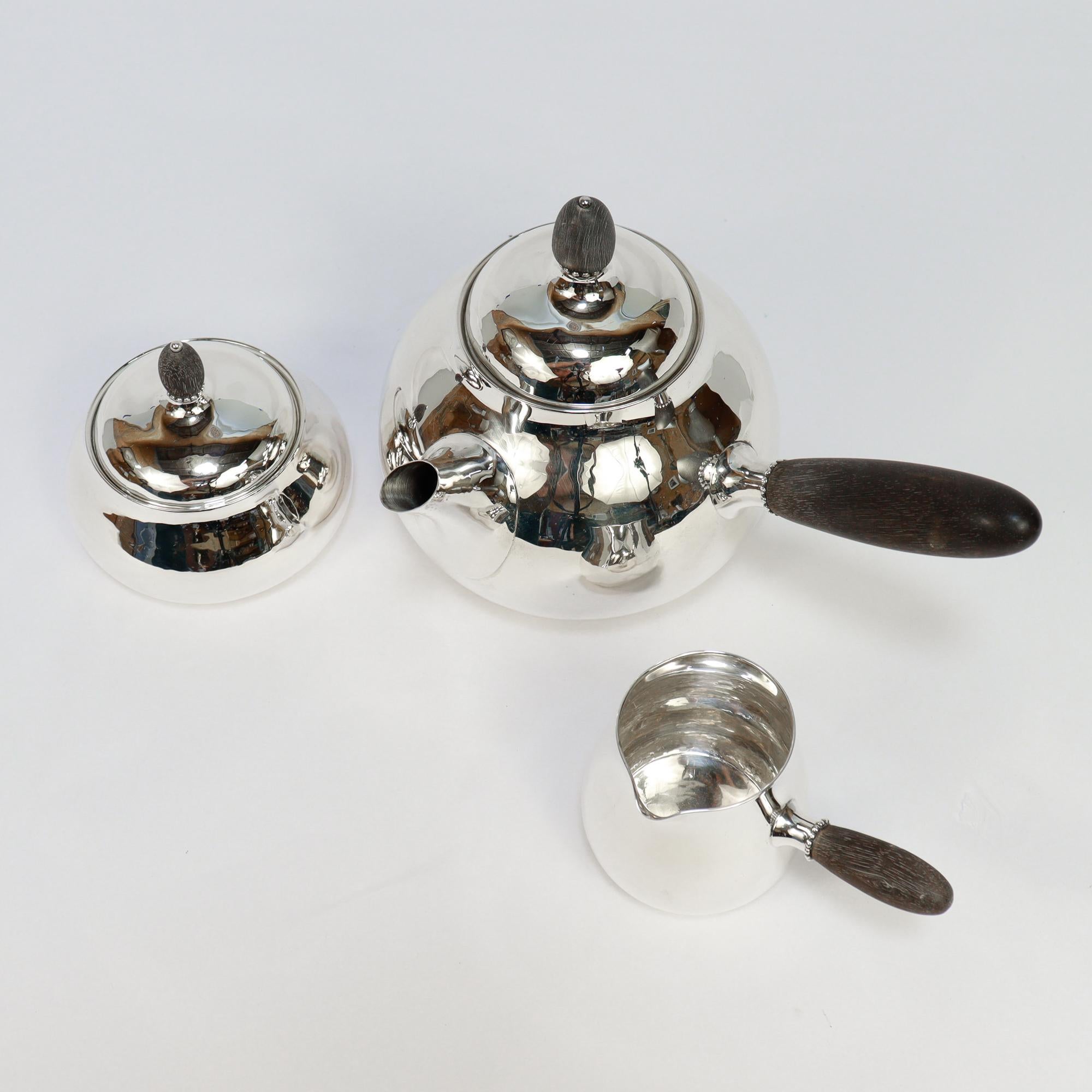 Antikes Georg Jensen Sterling Silber Teeservice Nr. 80A (Dänisch) im Angebot