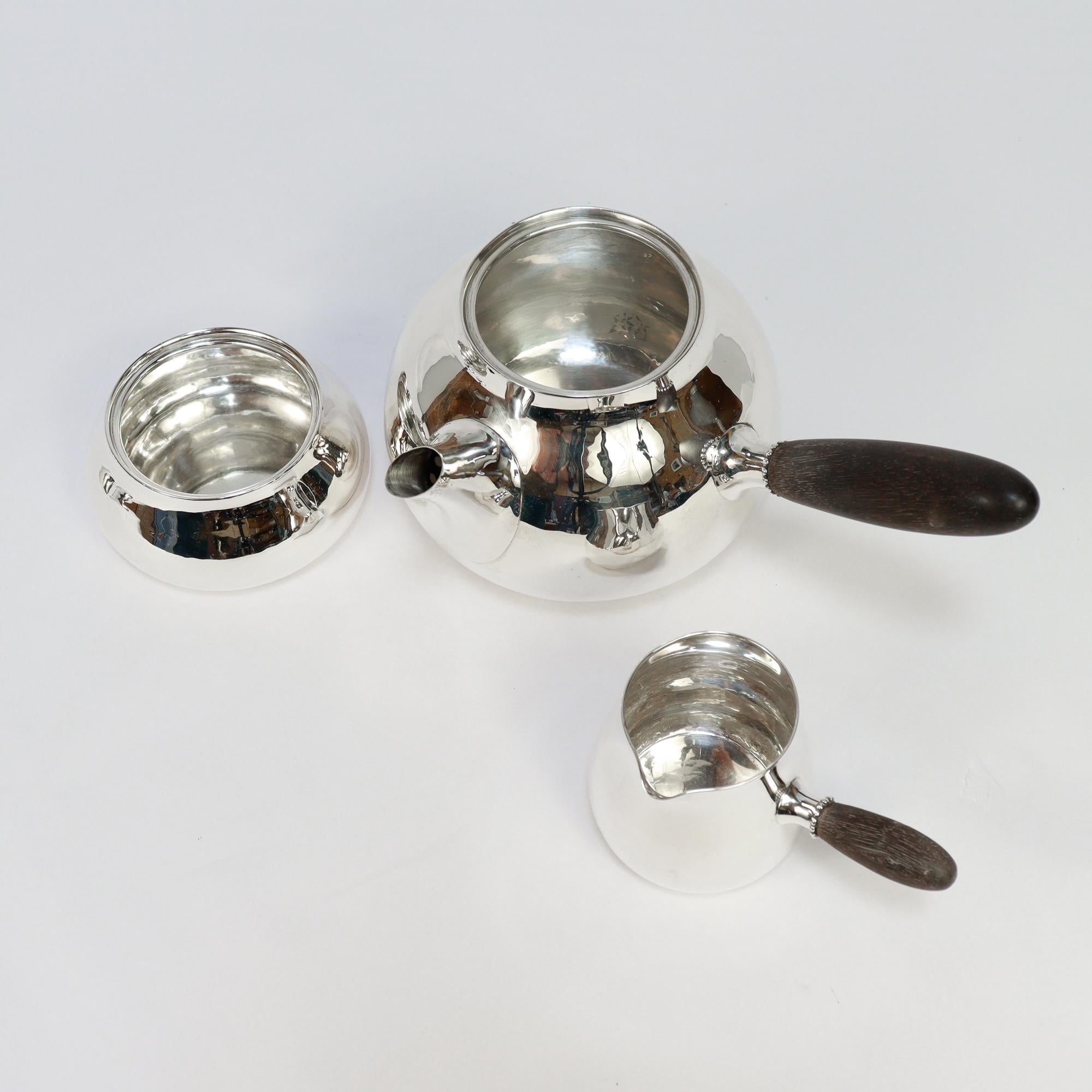Antikes Georg Jensen Sterling Silber Teeservice Nr. 80A im Zustand „Gut“ im Angebot in Philadelphia, PA