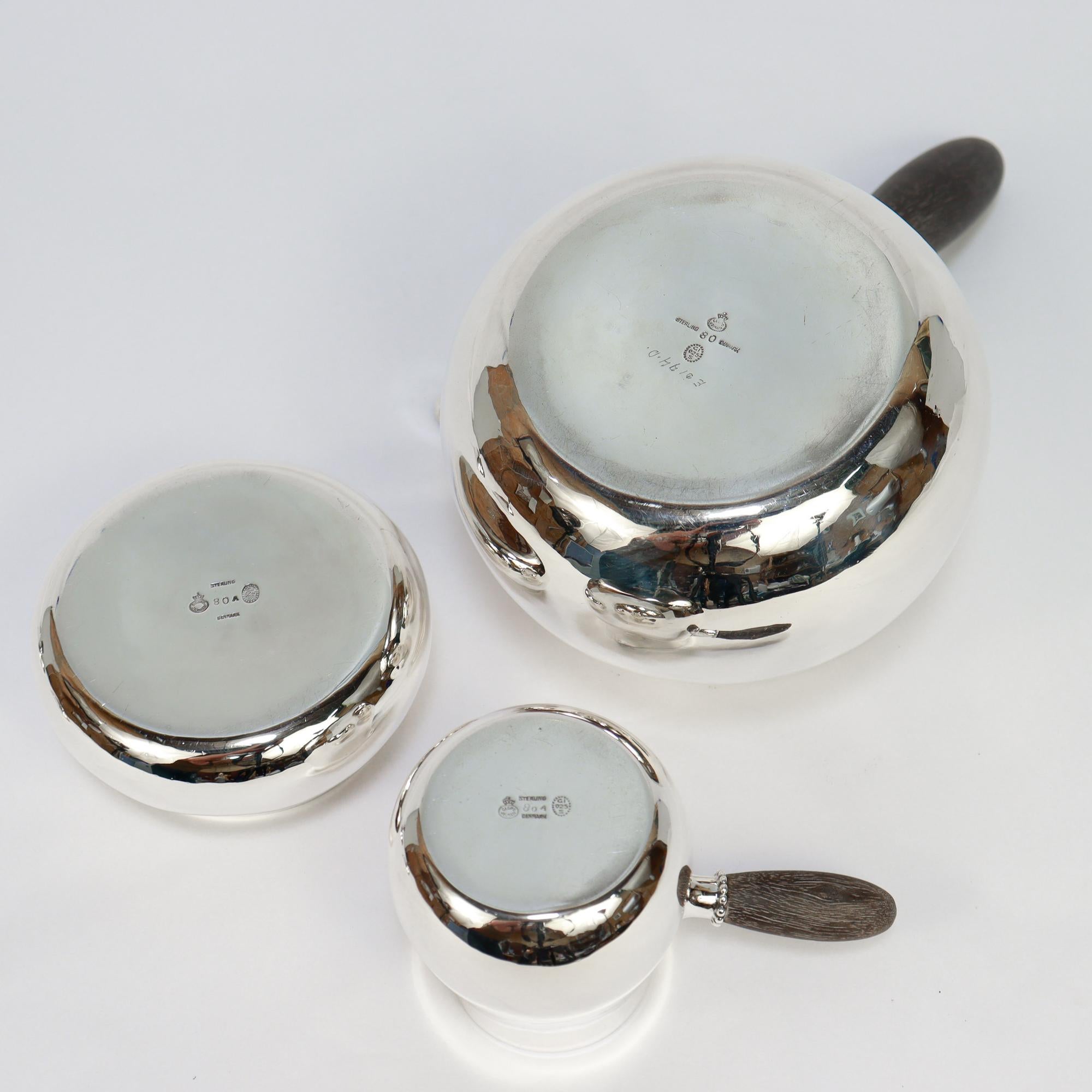 Antikes Georg Jensen Sterling Silber Teeservice Nr. 80A im Angebot 1