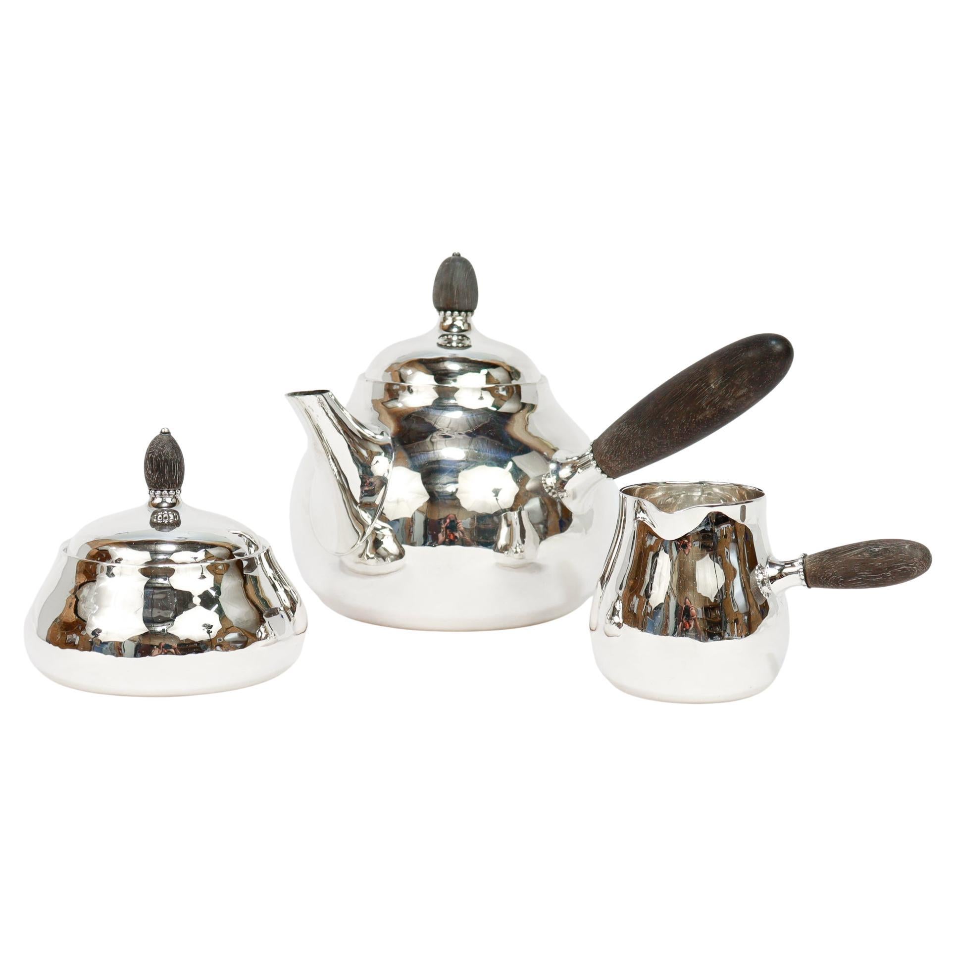 Antikes Georg Jensen Sterling Silber Teeservice Nr. 80A im Angebot